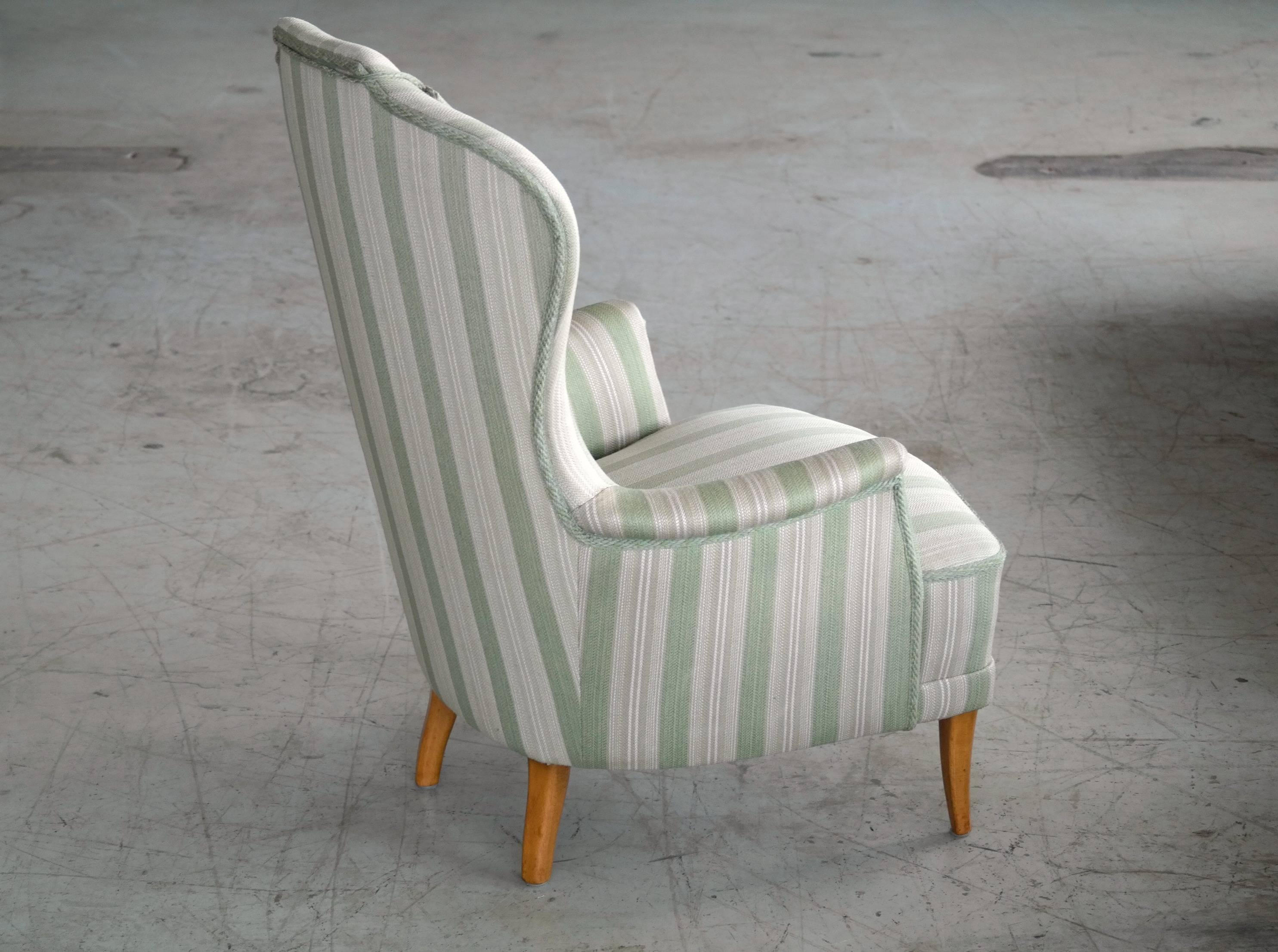 Scandinavian Modern Carl Malmsten Model 'Farmor' Lounge Chair Scandinavian Midcentury