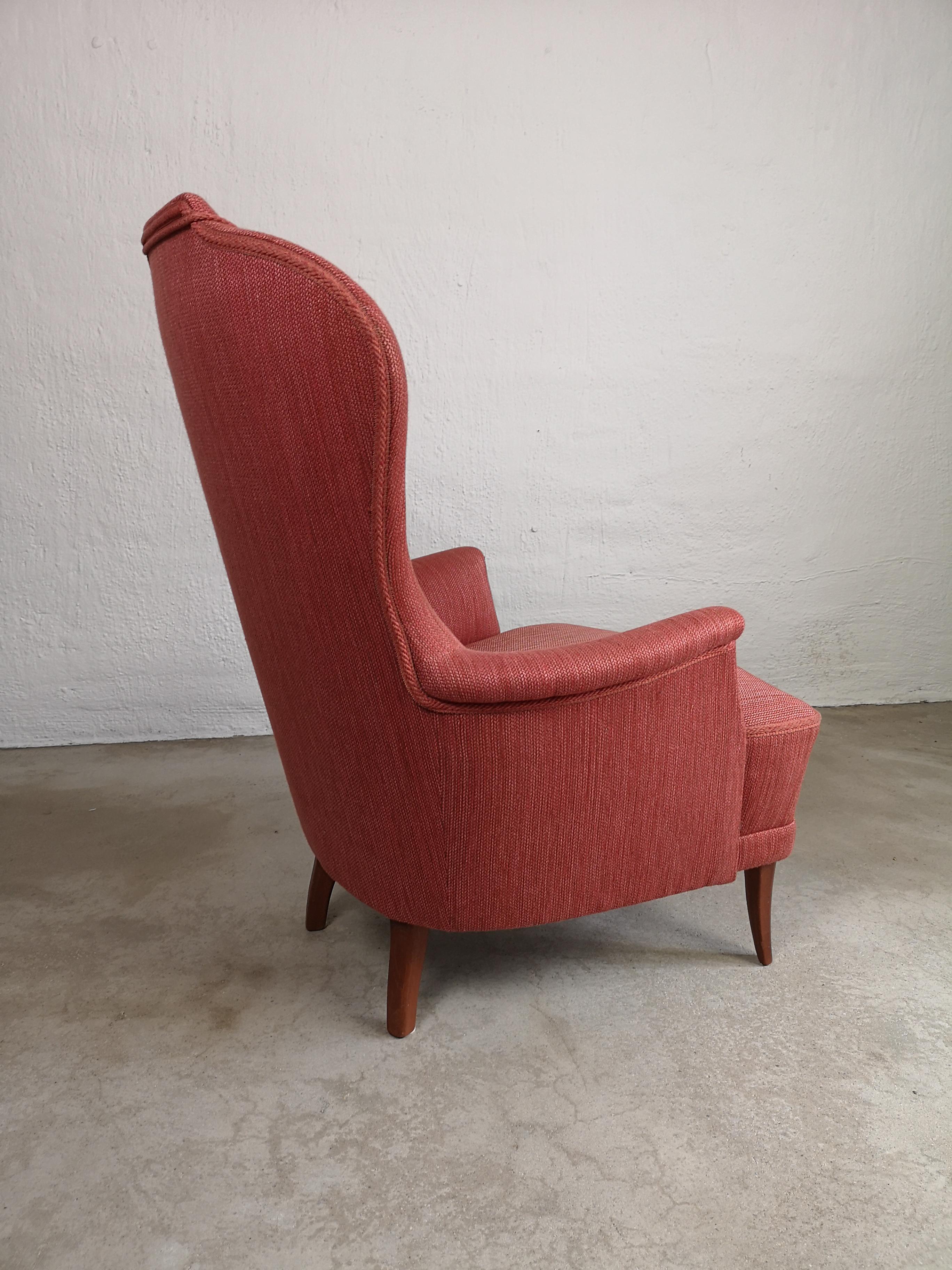 Mid-20th Century Carl Malmsten Model 'Farmor' Lounge Chair Scandinavian Midcentury