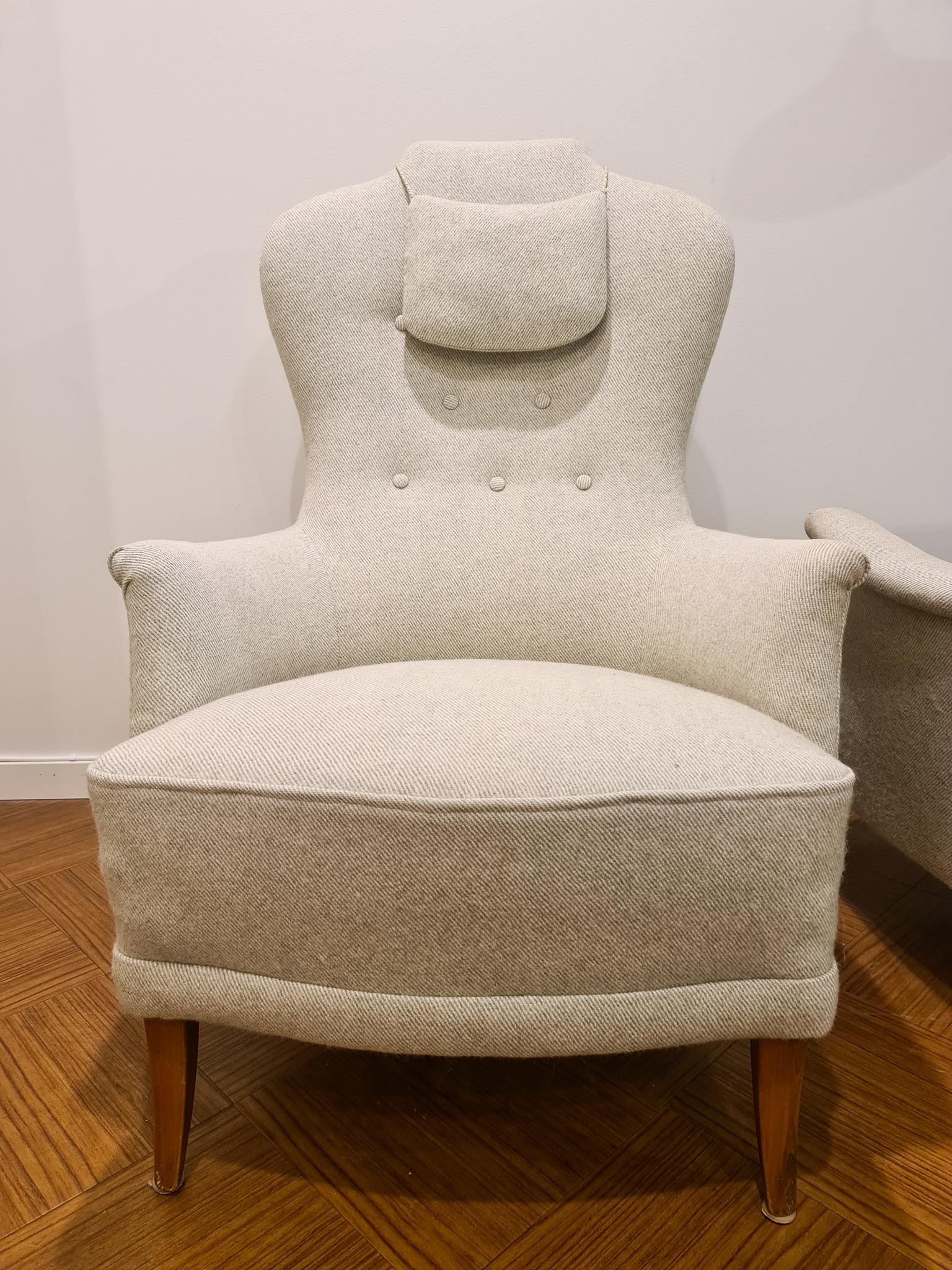 Carl Malmsten Model 'Farmor' Set of 2 Lounge Chairs Scandinavian Midcentury 4