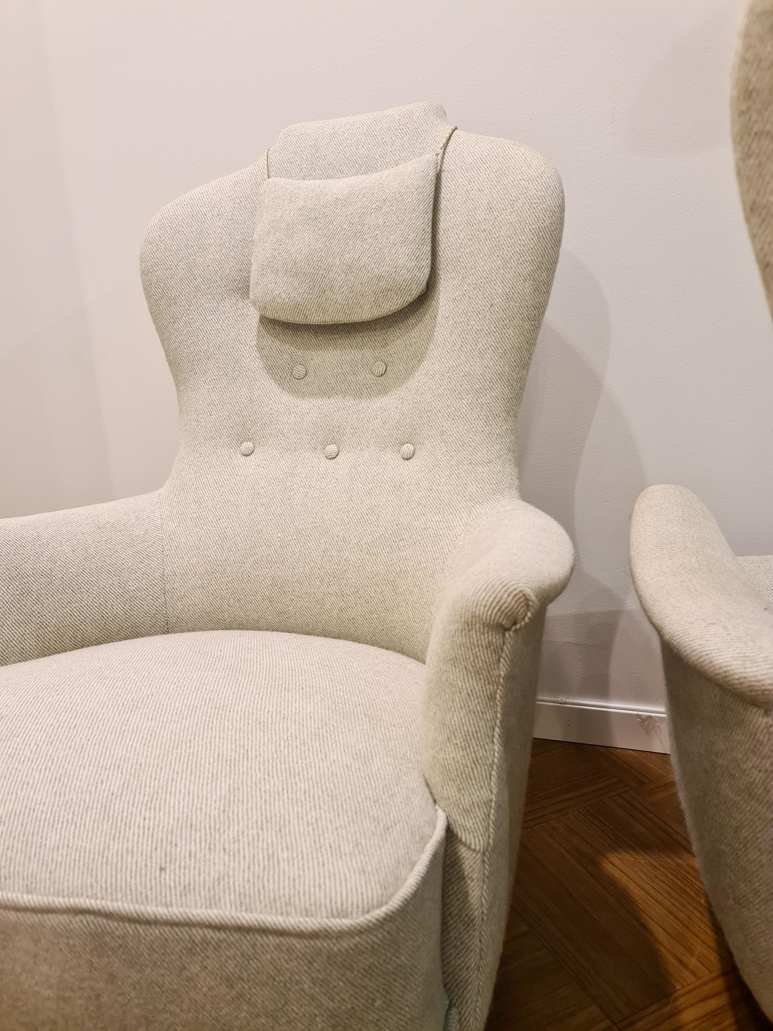 Carl Malmsten Model 'Farmor' Set of 2 Lounge Chairs Scandinavian Midcentury 6
