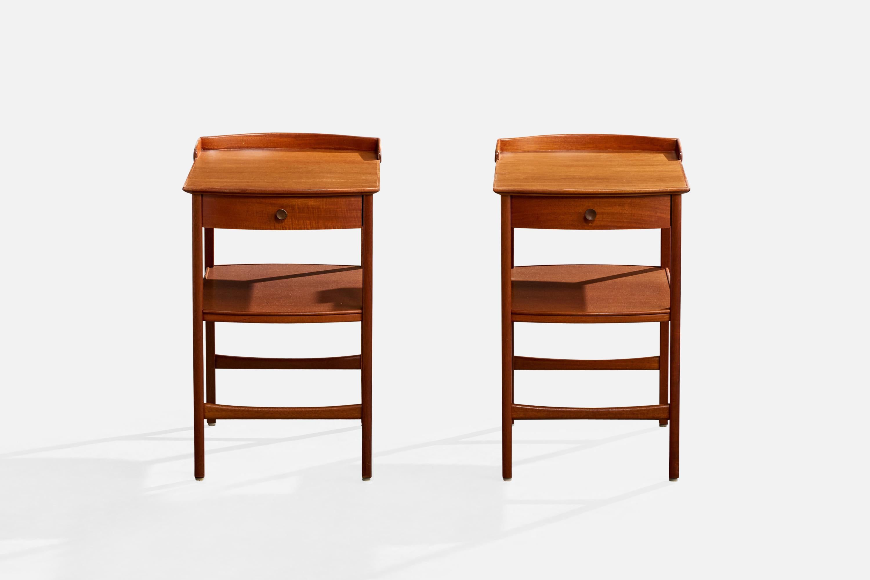 Carl Malmsten, Nightstands, Teak, Sweden, 1950s Moderno de mediados de siglo en venta