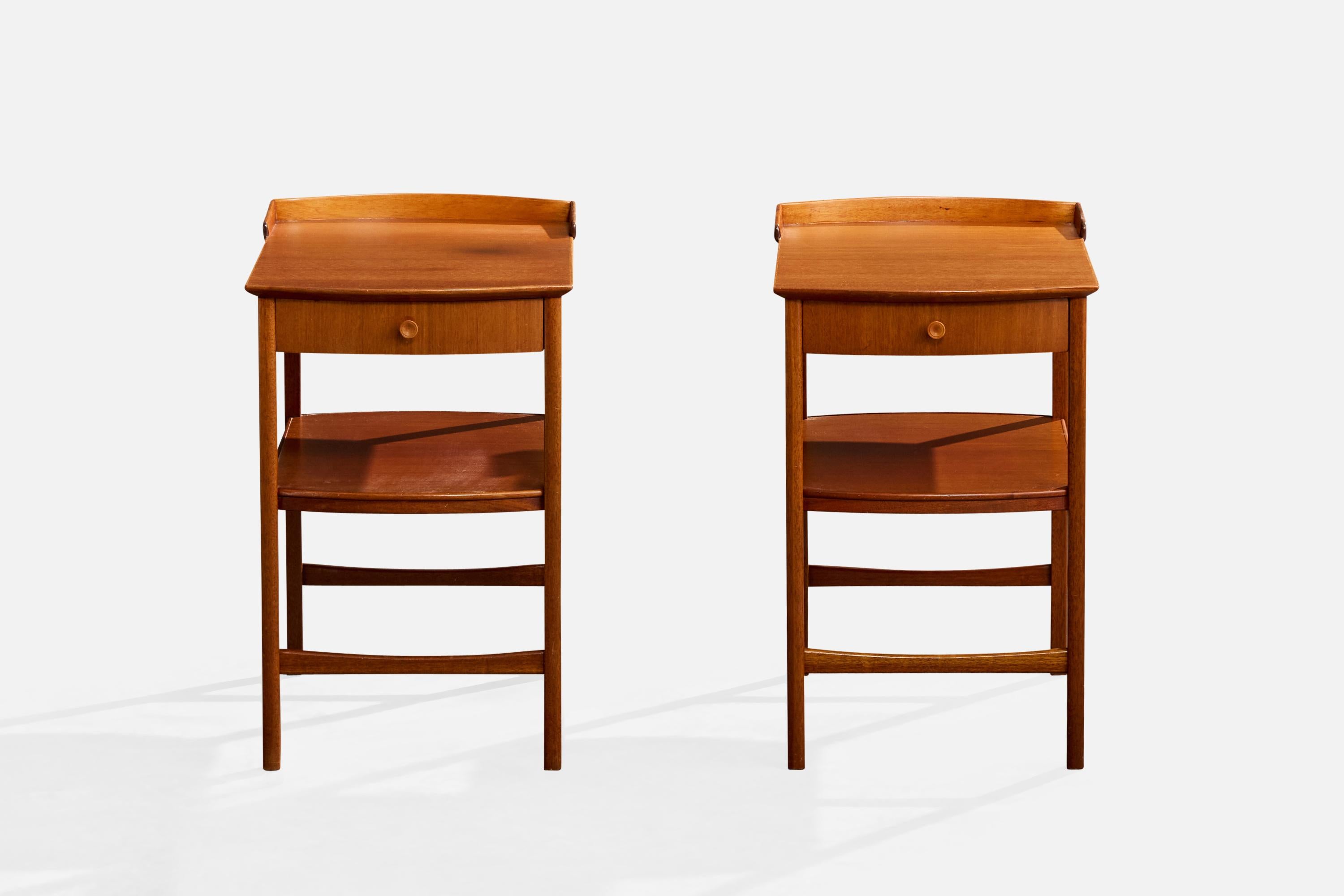 Carl Malmsten, Nightstands, Teak, Sweden, 1950s Teca en venta