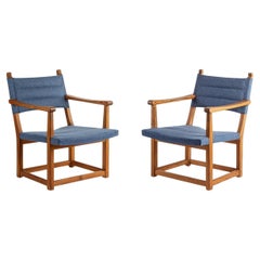 Carl Malmsten Pair of 
Hängsits
 Armchairs in Solid Pine, 1947
