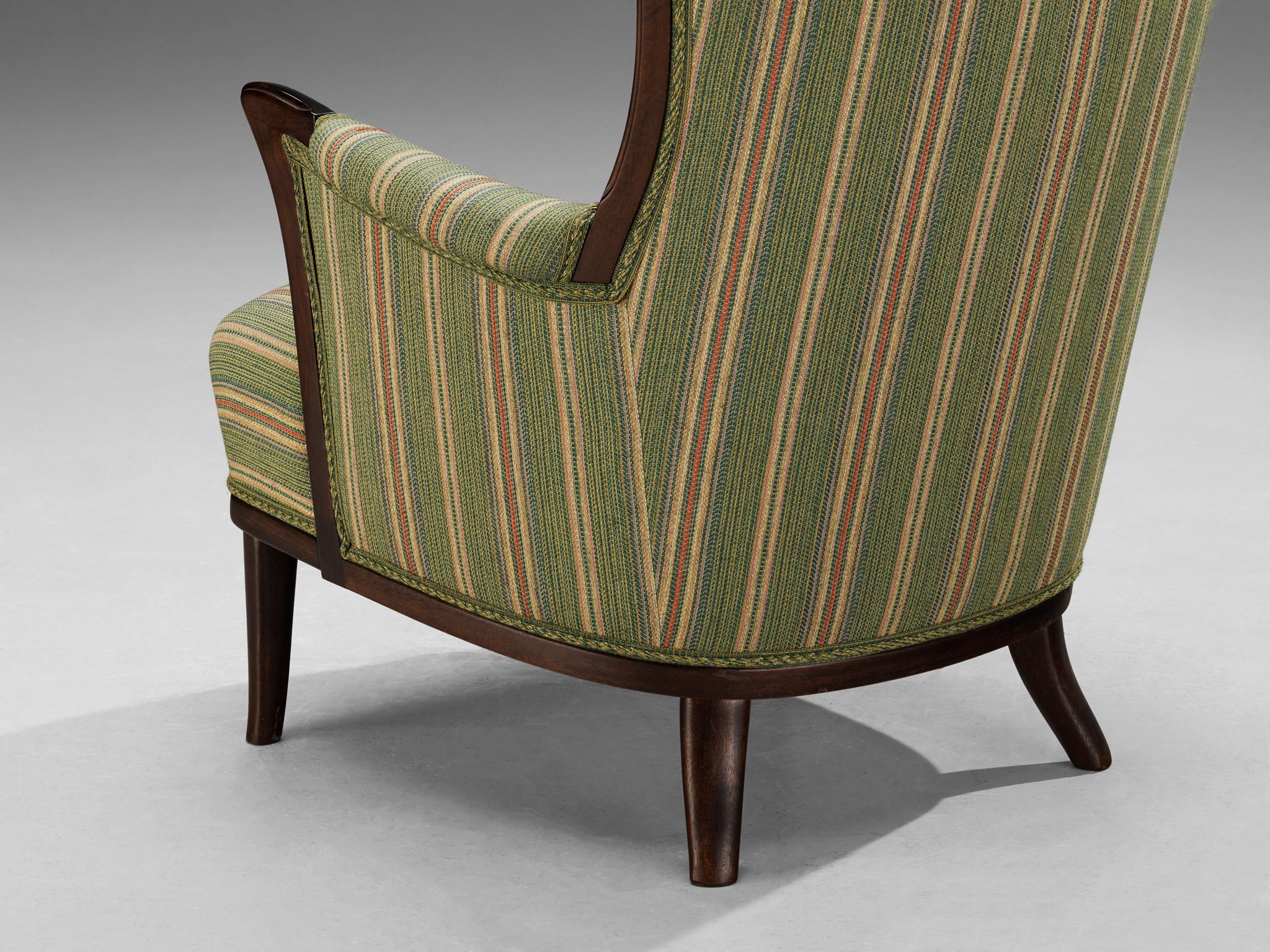 Scandinave moderne Paire de chaises longues Carl Malmsten avec tapisserie d'origine 
