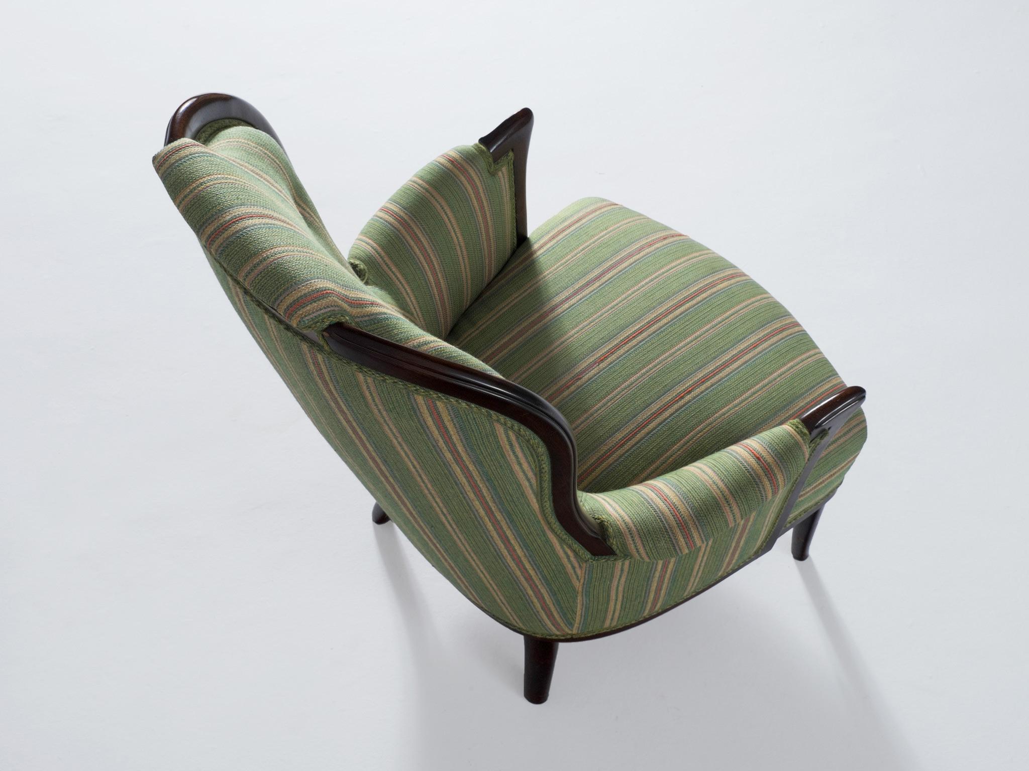 Mid-20th Century Carl Malmsten Pair of Lounge Chairs with Original Upholstery