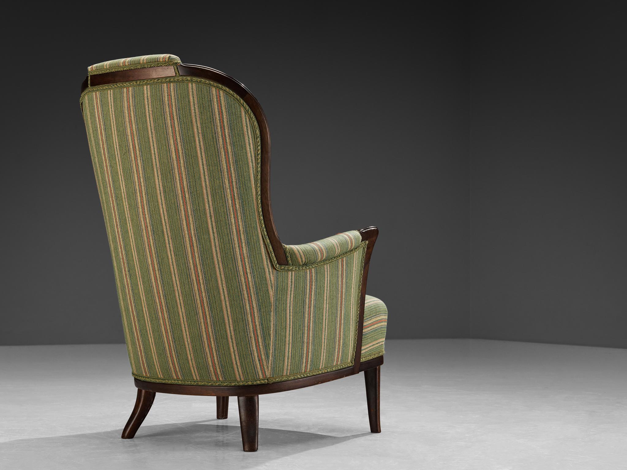 Paire de chaises longues Carl Malmsten avec tapisserie d'origine  2
