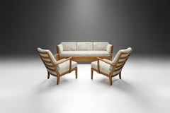 Carl Malmsten Pine Sofa Bed and “Visingsö” Armchairs, Sweden 1940s