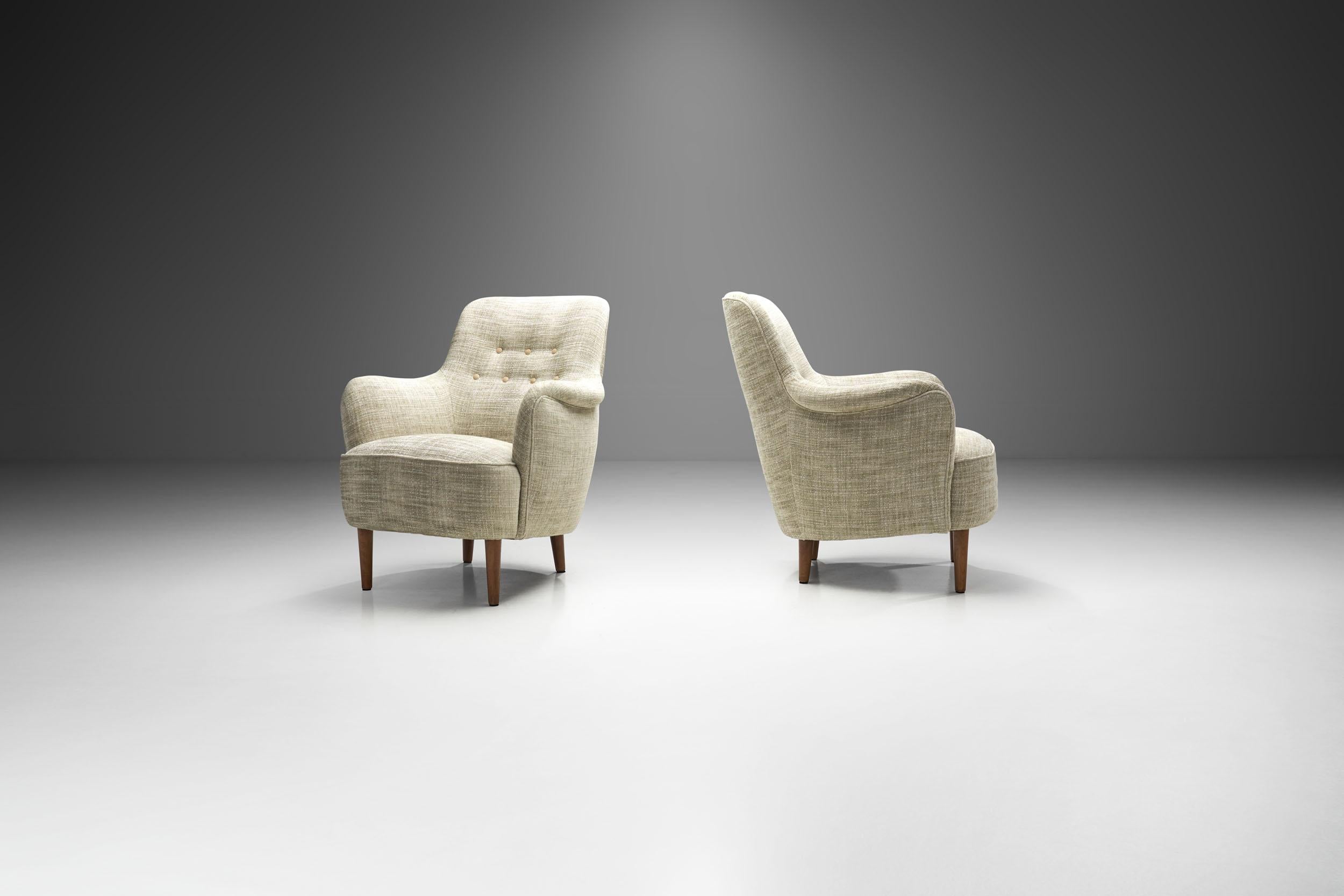 Scandinavian Modern Carl Malmsten “Samsas” Pair of Armchairs for O.H. Sjögren, Sweden 1960 