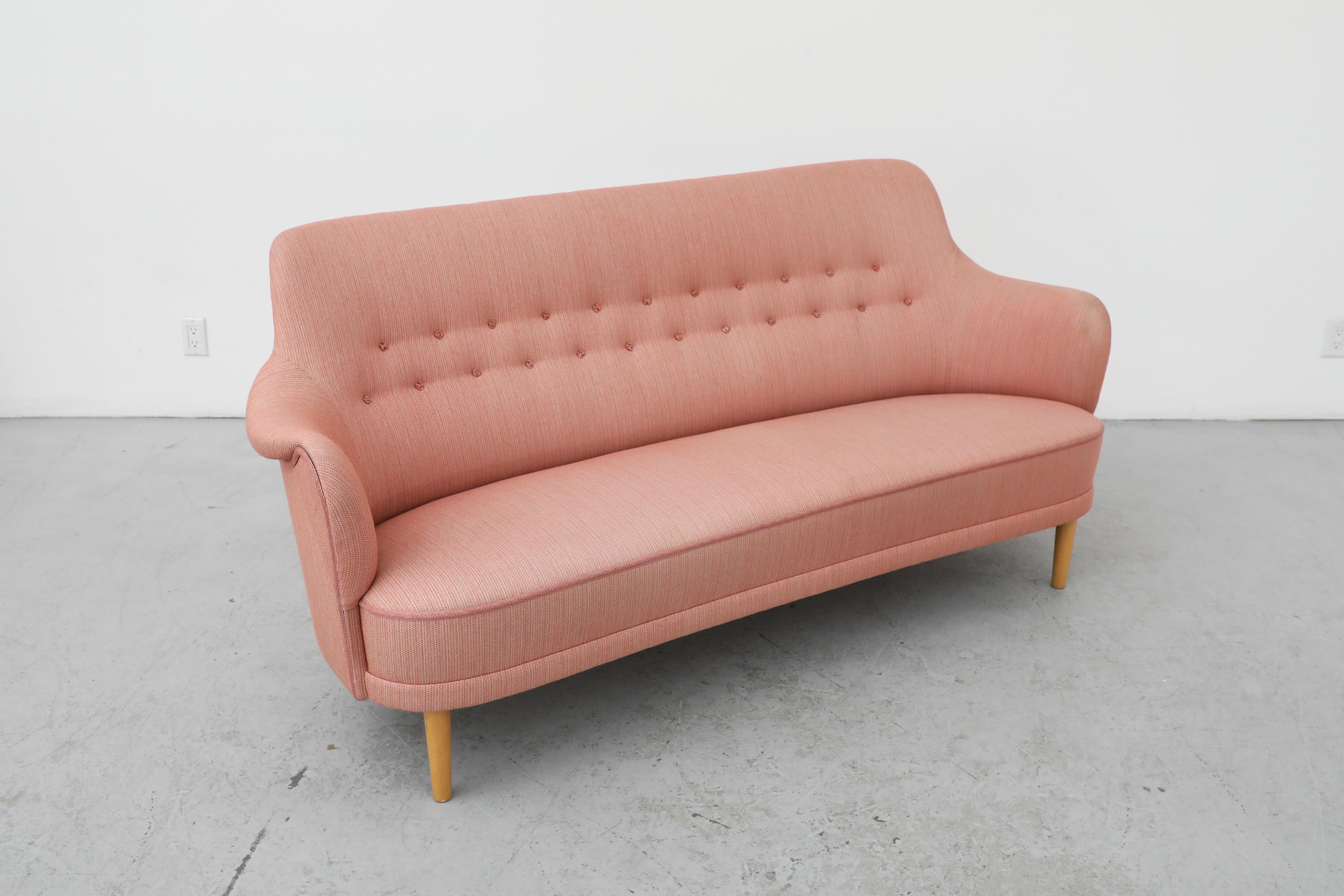 Swedish Carl Malmsten ‘Samsas’ Pink Sofa for O.H. Sjögren