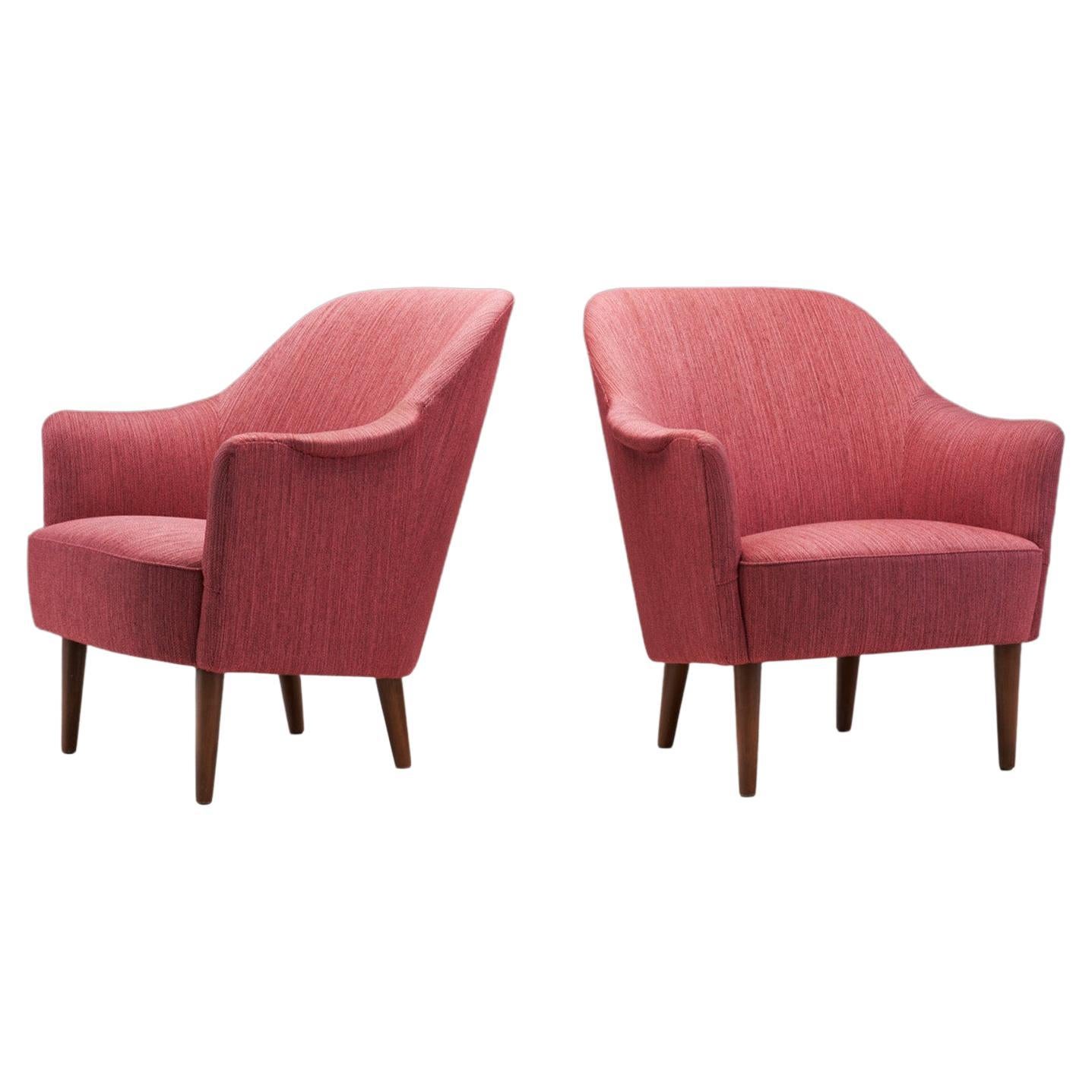 Carl Malmsten "Samspel" Armchairs for O. H. Sjögren, Sweden, 1950s For Sale