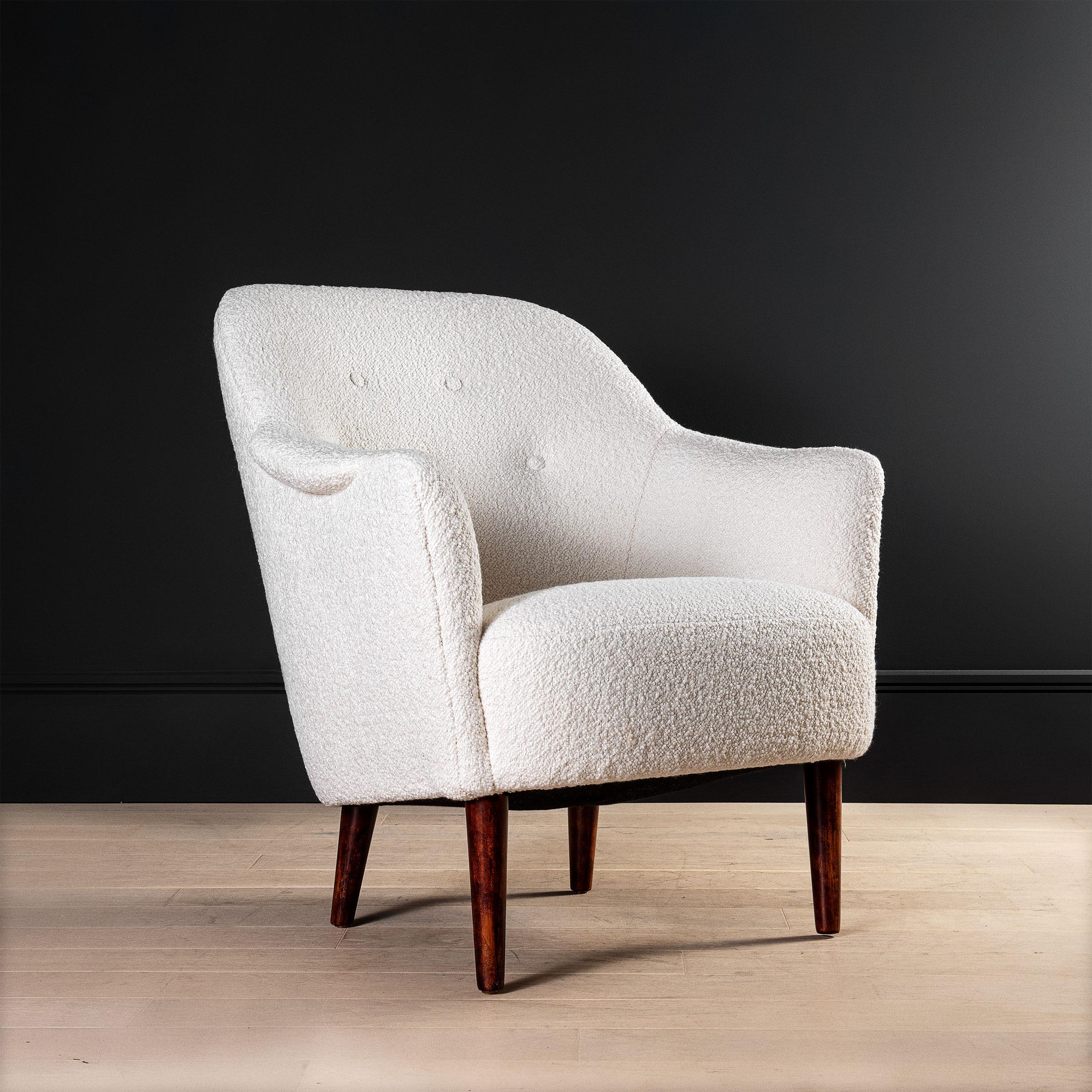 Mid-Century Modern Swedish Chair, 1950's, Carl Malmsten, Samspel, Reupholstered