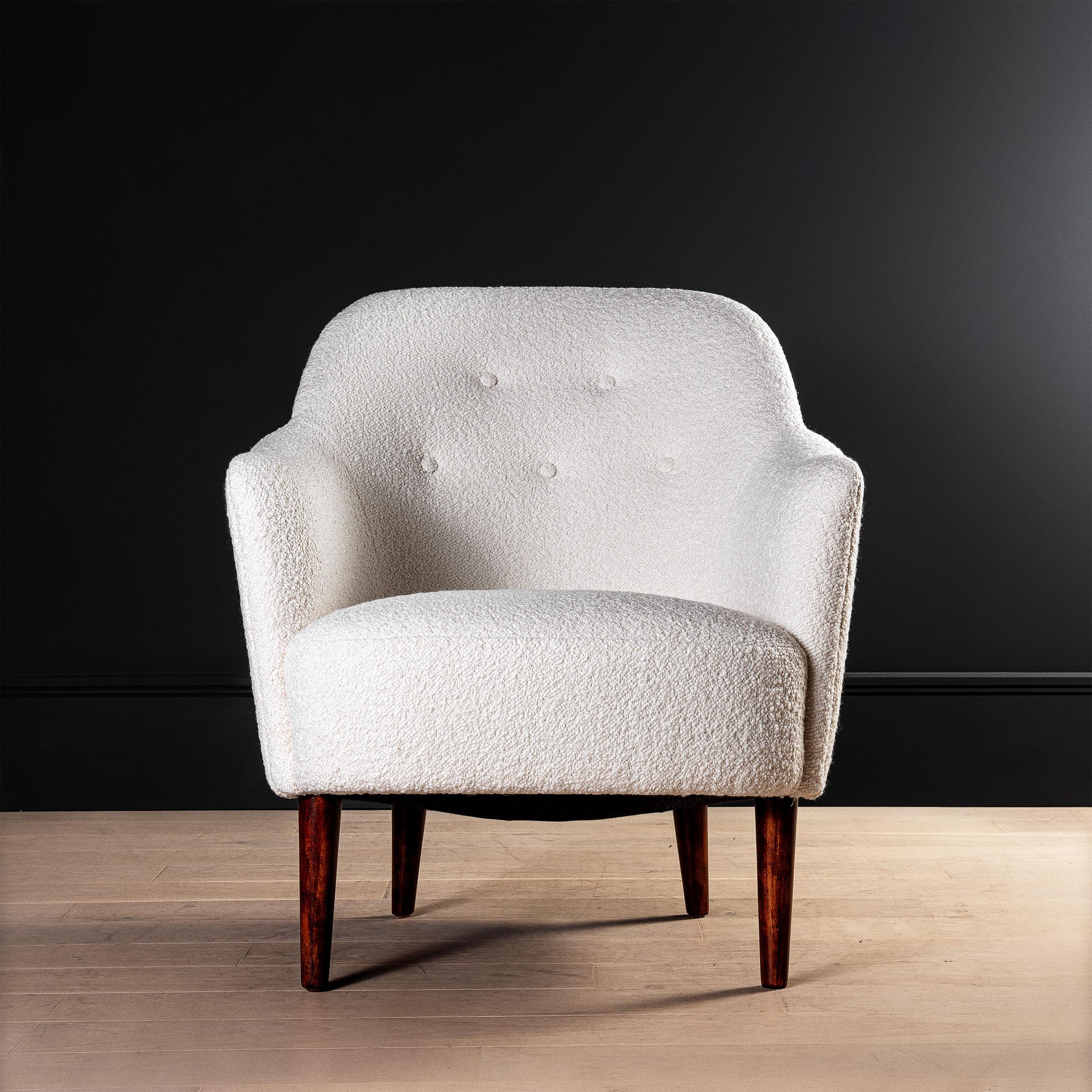 Fabric Swedish Chair, 1950's, Carl Malmsten, Samspel, Reupholstered