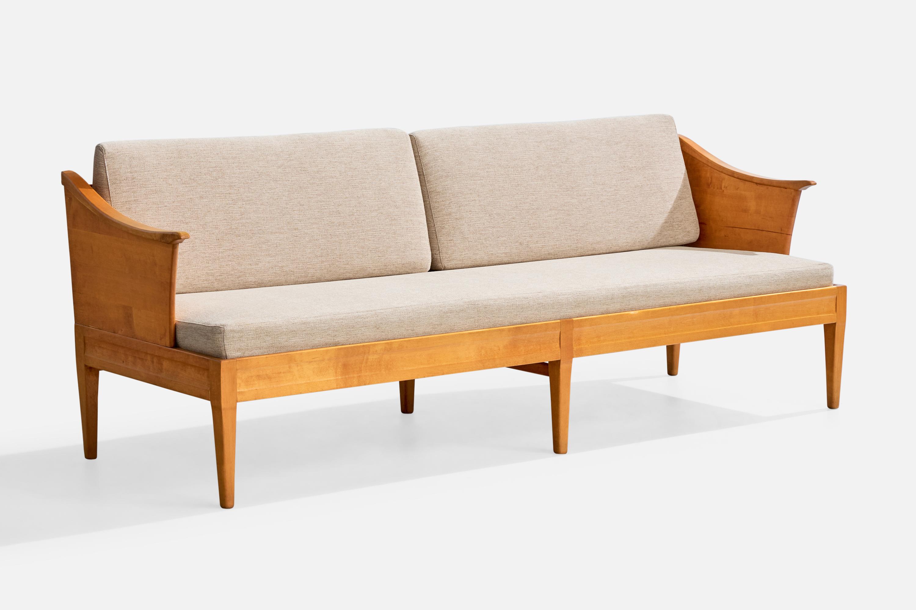 Sofá de abedul y tela gris claro diseñado y fabricado por Carl Malmsten, Suecia, c. 1950.

Dimensiones totales (pulgadas): 31,0 