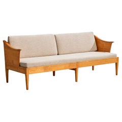Carl Malmsten, Sofa, Birke, Stoff, Schweden, 1950er Jahre
