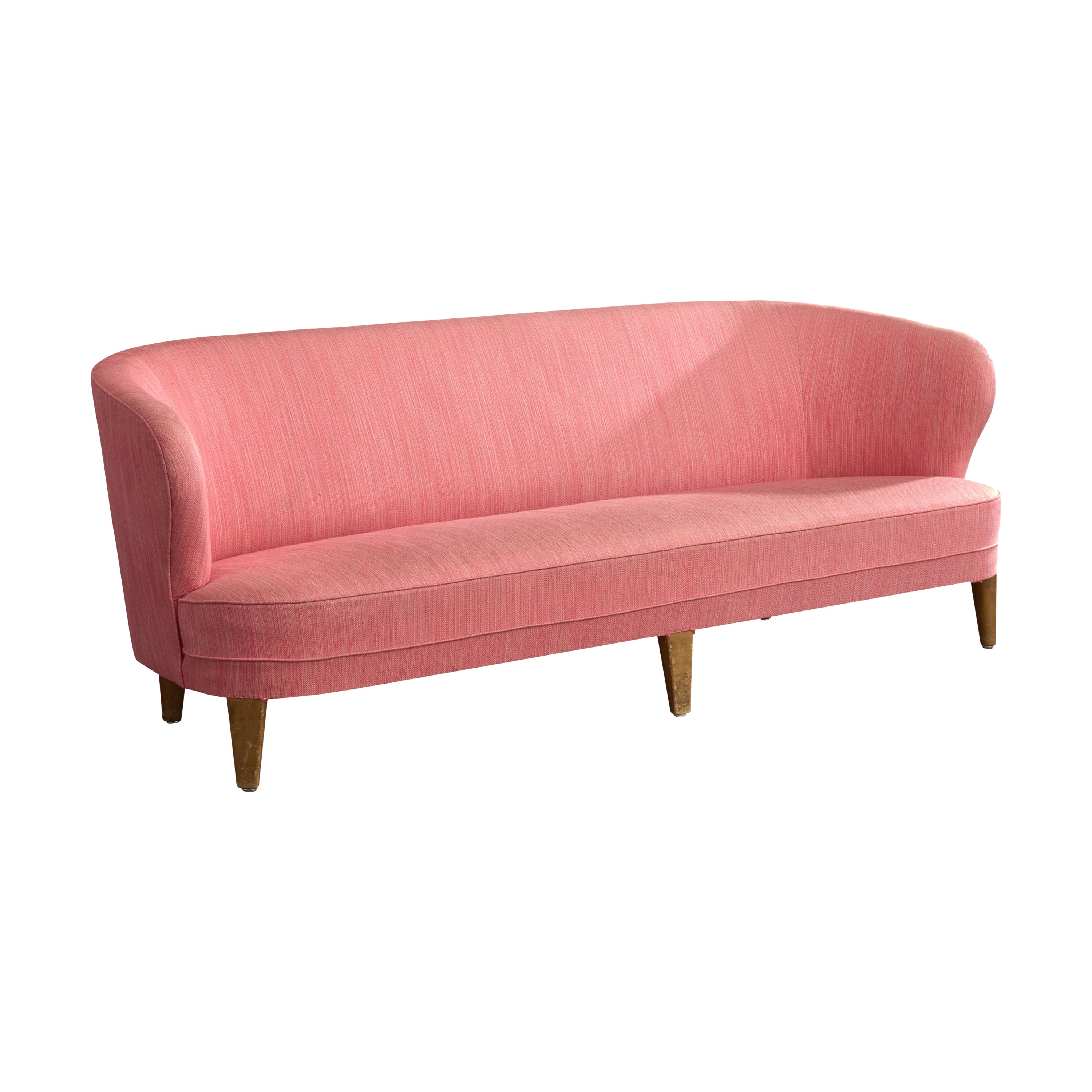Carl Malmsten, Canapé, bouleau, tissu, Suède, années 1960 en vente