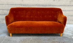 Carl Malmsten Sofa in Velvet Circa 1930s