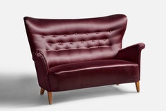 Carl Malmsten, Sofa, Velvet, Birch, Sweden, 1940s