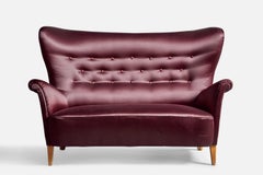 Carl Malmsten, Sofa, Velvet, Birch, Sweden, 1940s