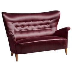 Carl Malmsten, Sofa, Samt, Birke, Schweden, 1940er Jahre