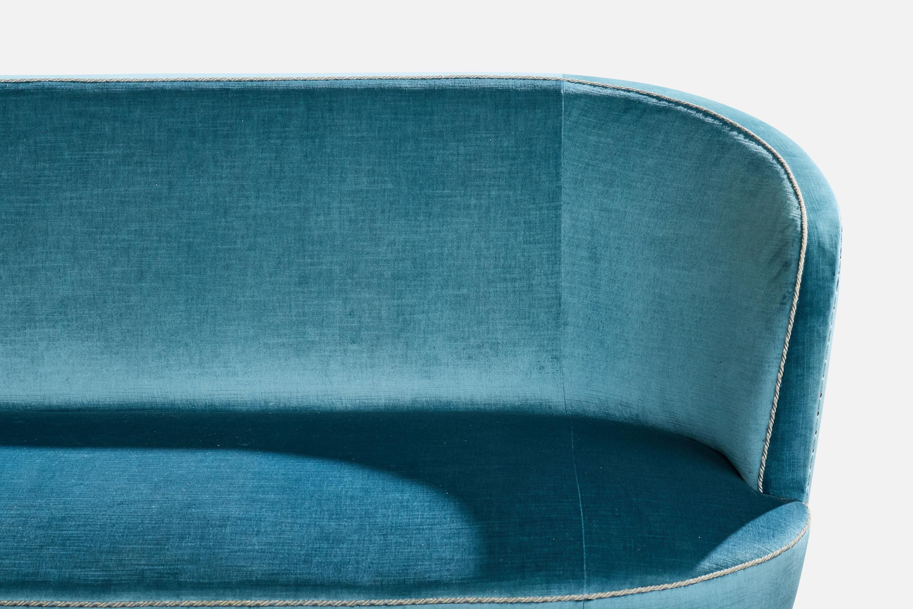 Carl Malmsten, Sofa, Velvet, Wood, Sweden, 1960s en vente 3