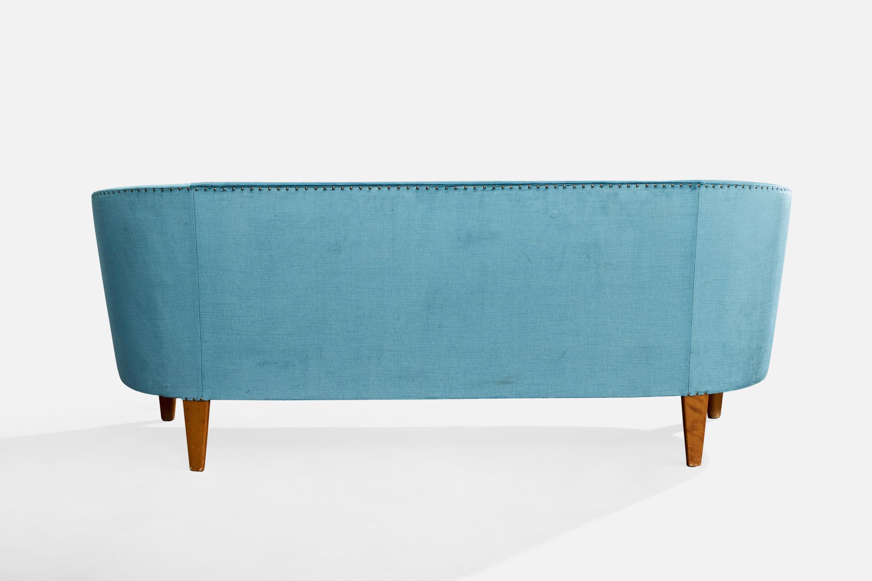 Carl Malmsten, Sofa, Velvet, Wood, Sweden, 1960s État moyen - En vente à High Point, NC