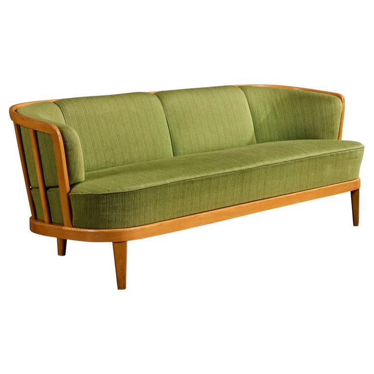 Carl Malmsten, Sofa, Holz, Stoff, Schweden, 1960er Jahre im Angebot bei 1stDibs Deutschland