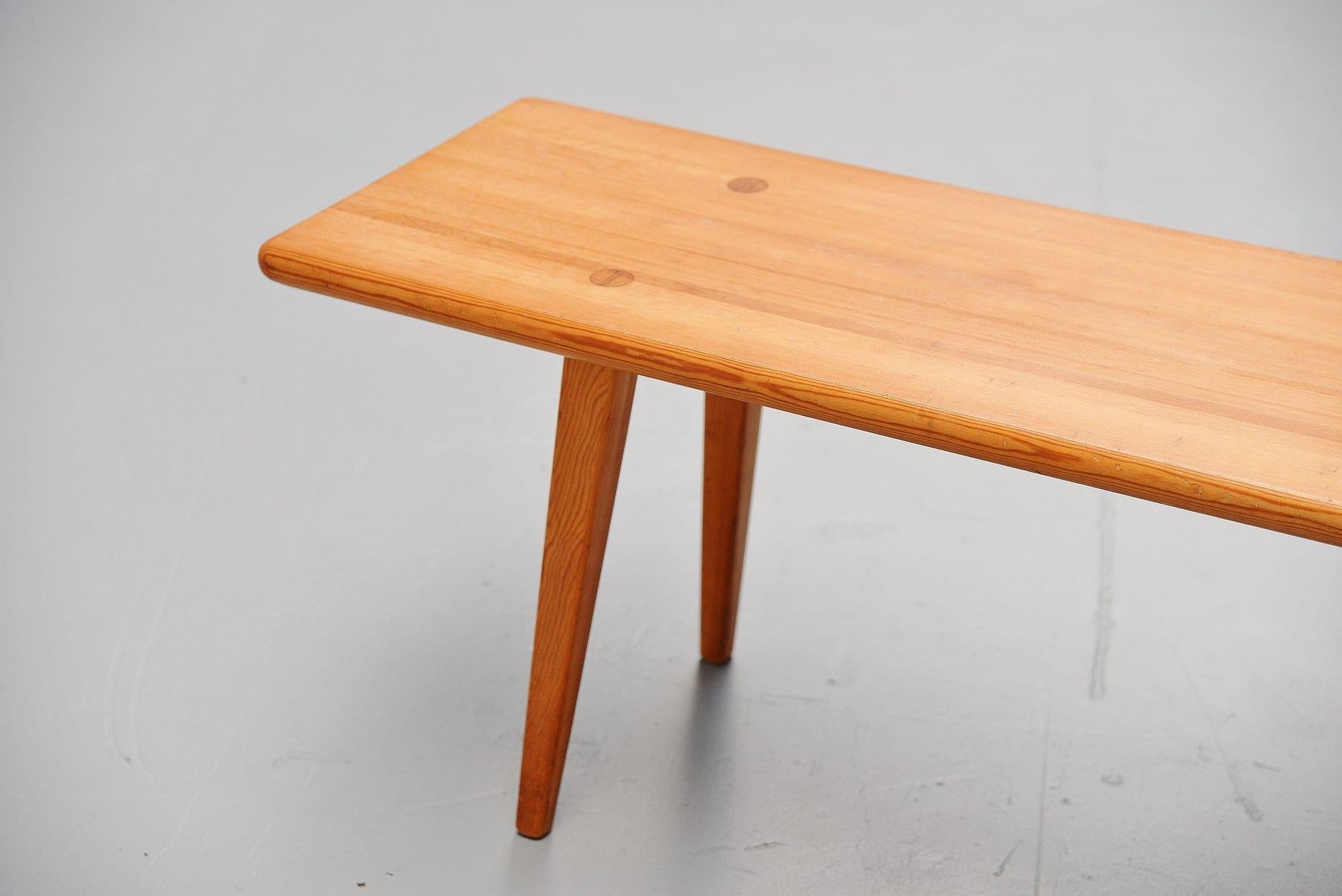 Carl Malmsten Solid Pine Bench, Sweden, 1940 In Good Condition In Etten-Leur, NL