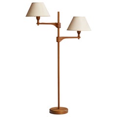 Carl Malmsten, Staken, lampadaire, teck, tissu, Suède, années 1950