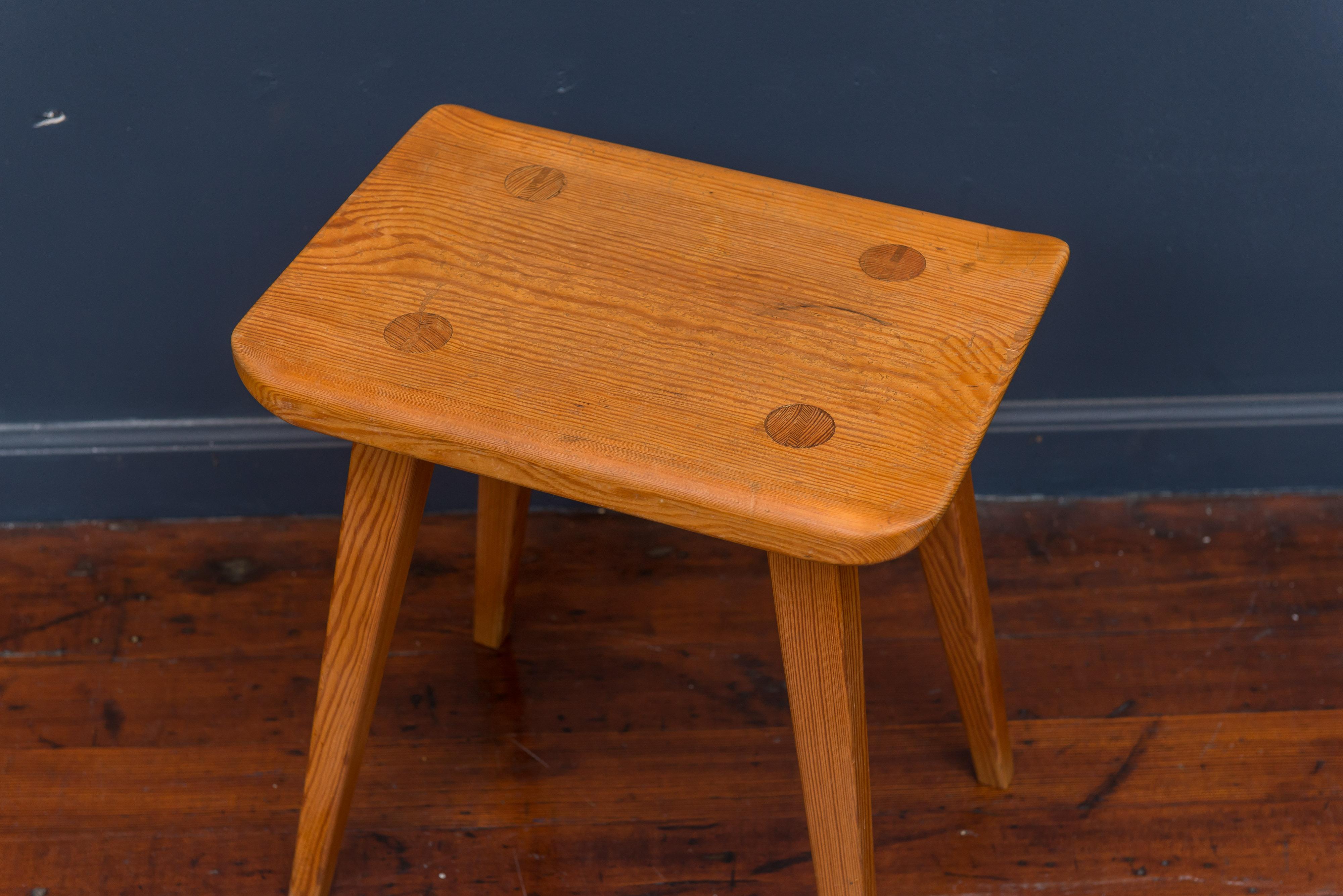 Carl Malmsten stool simple but elegant hand made craftsmanship with signature leg construction, Sweden.