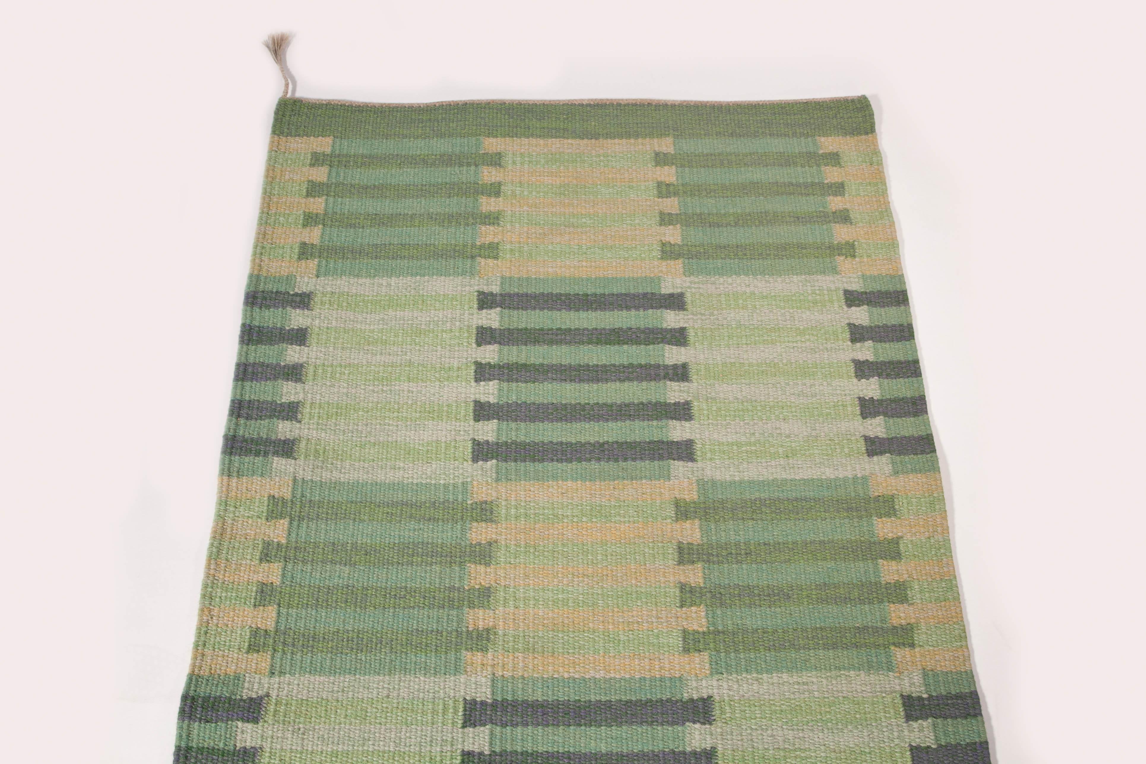 Carl Malmsten Swedish Flat Weave “Capellagården” Runner, Sweden 1960's For Sale 3