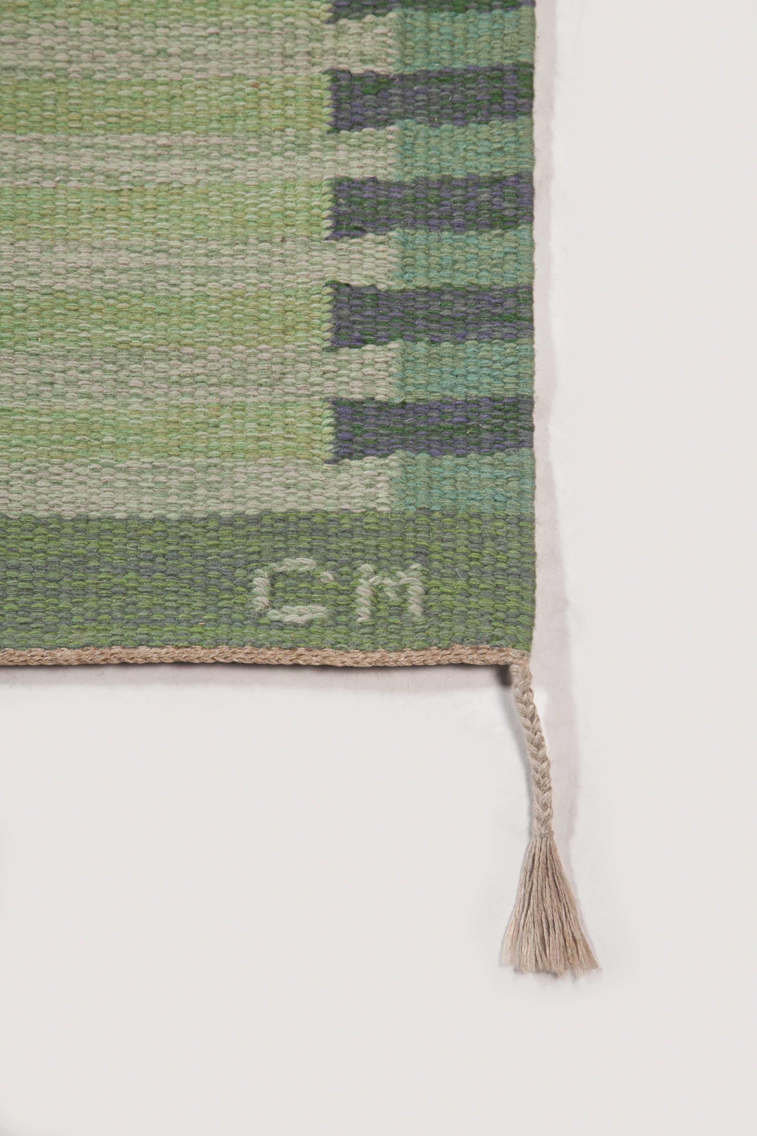 Carl Malmsten Swedish Flat Weave “Capellagården” Runner, Sweden 1960's For Sale 4