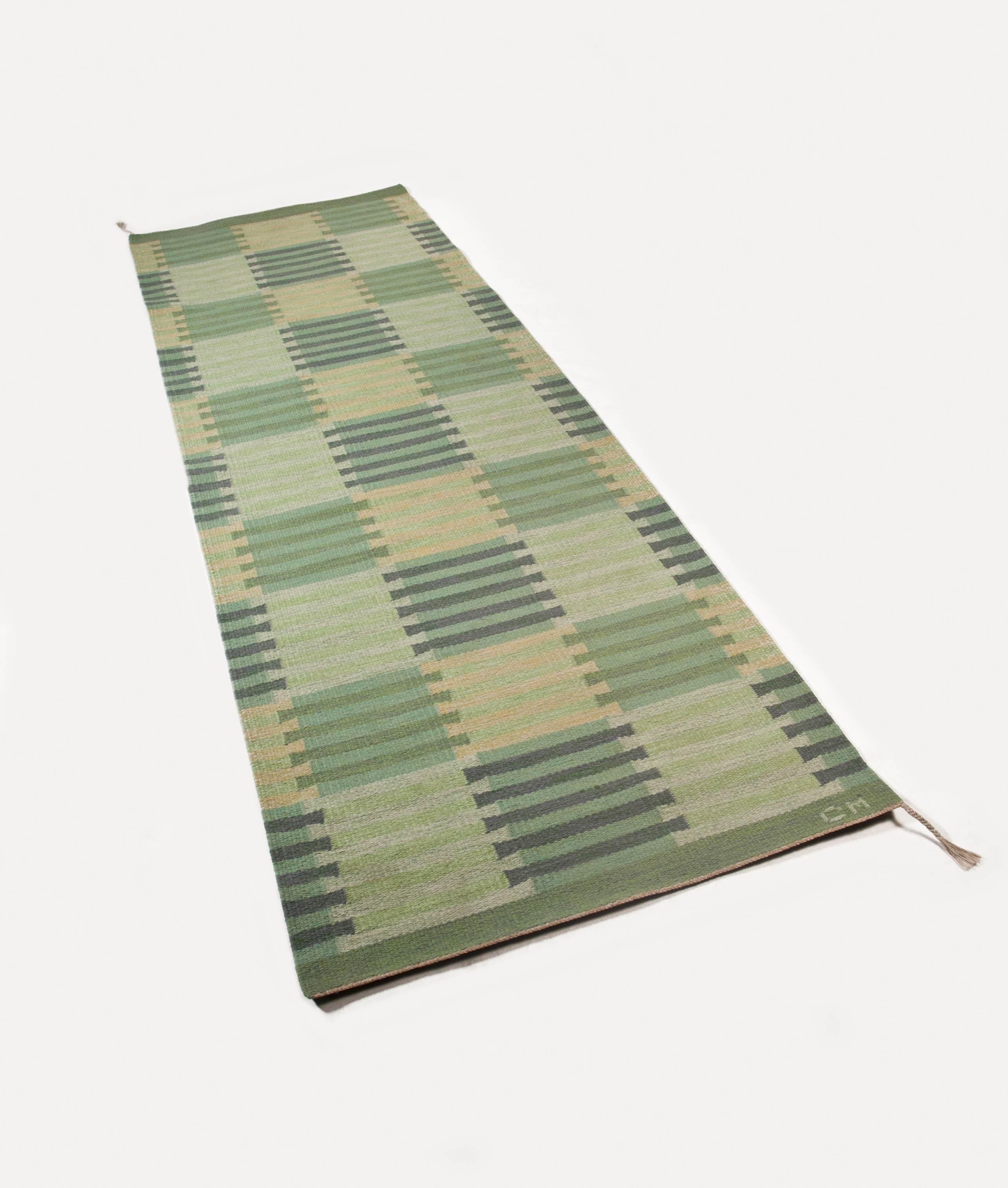 Carl Malmsten Swedish Flat Weave “Capellagården” Runner, Sweden 1960's For Sale 1