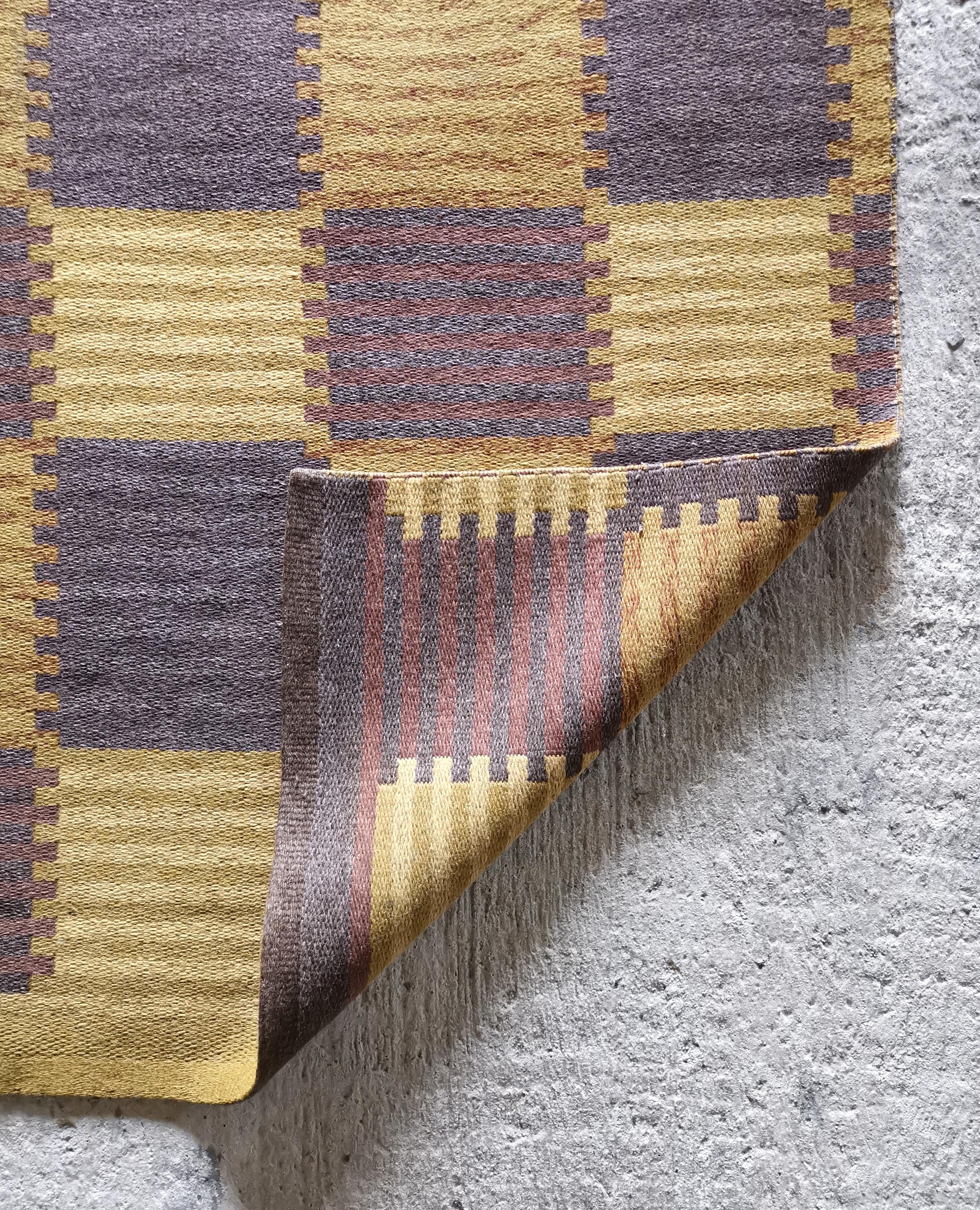 Scandinavo moderno Tappeto in lana a trama piatta Rölakan 