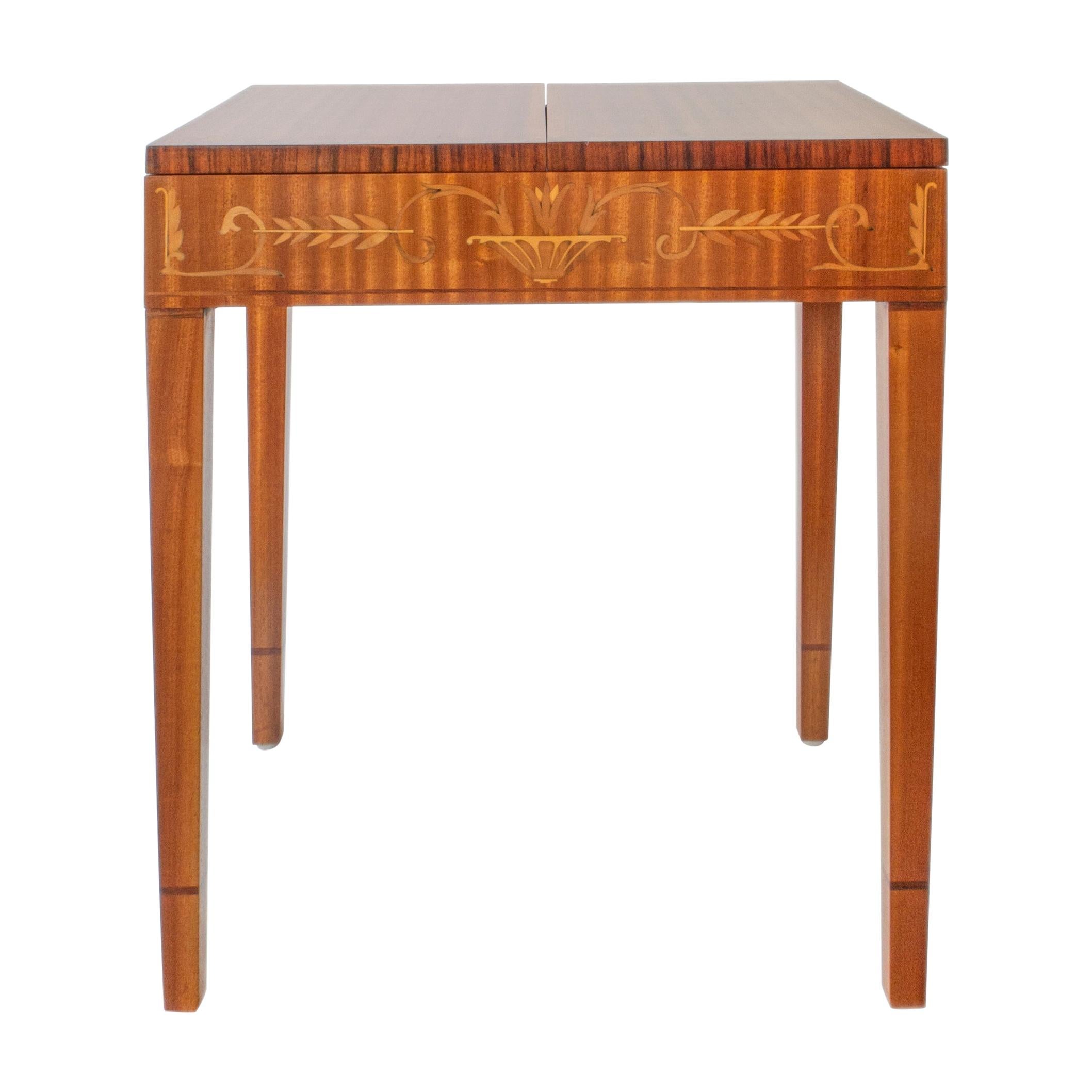 Carl Malmsten, Swedish Satinwood, Rosewood and Marquetry Side / Sewing Table For Sale