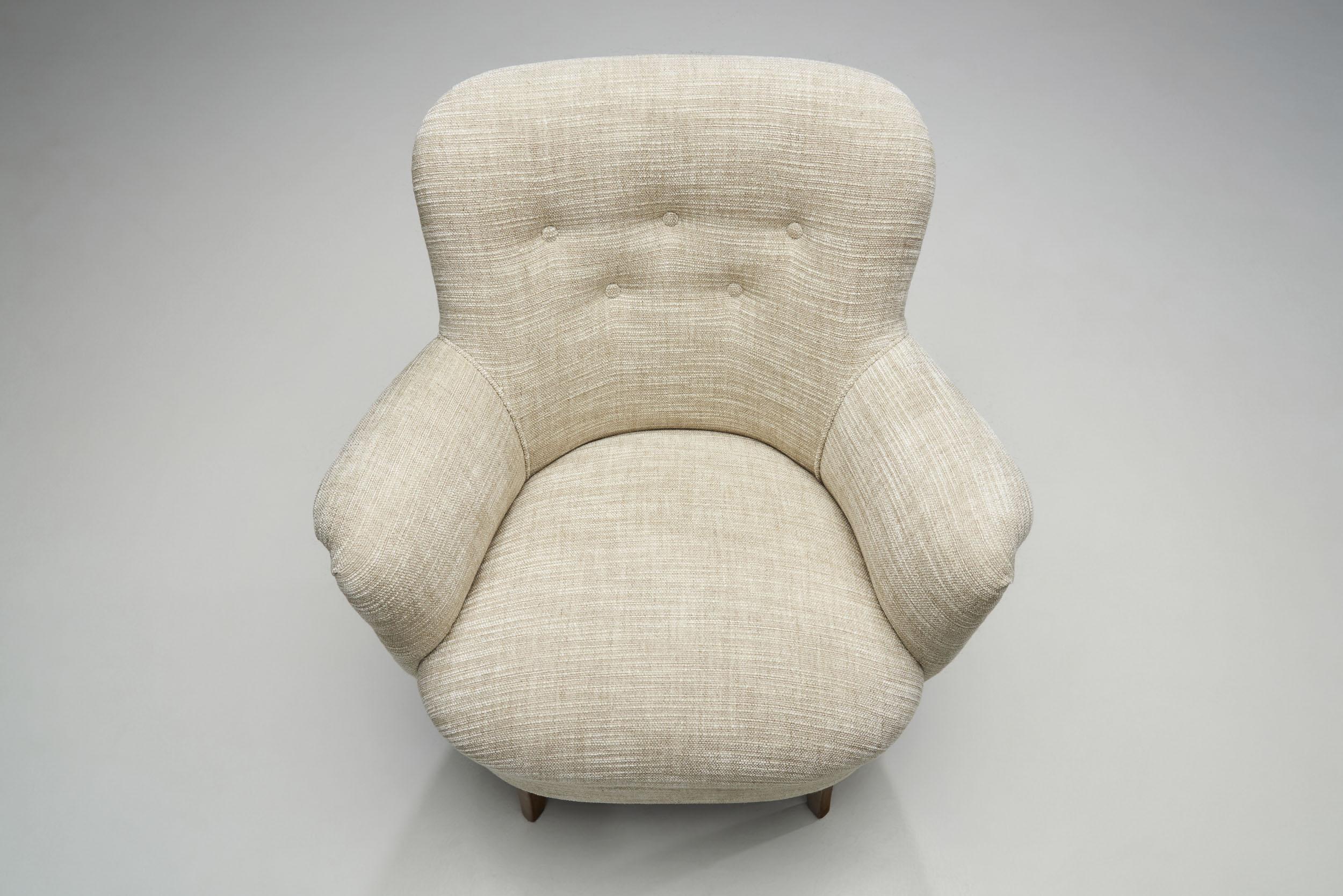 Carl Malmsten Upholstered Armchairs for O.H. Sjögren, Sweden, 1960s For Sale 3