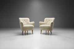 Carl Malmsten Upholstered Armchairs for O.H. Sjögren, Sweden, 1960s