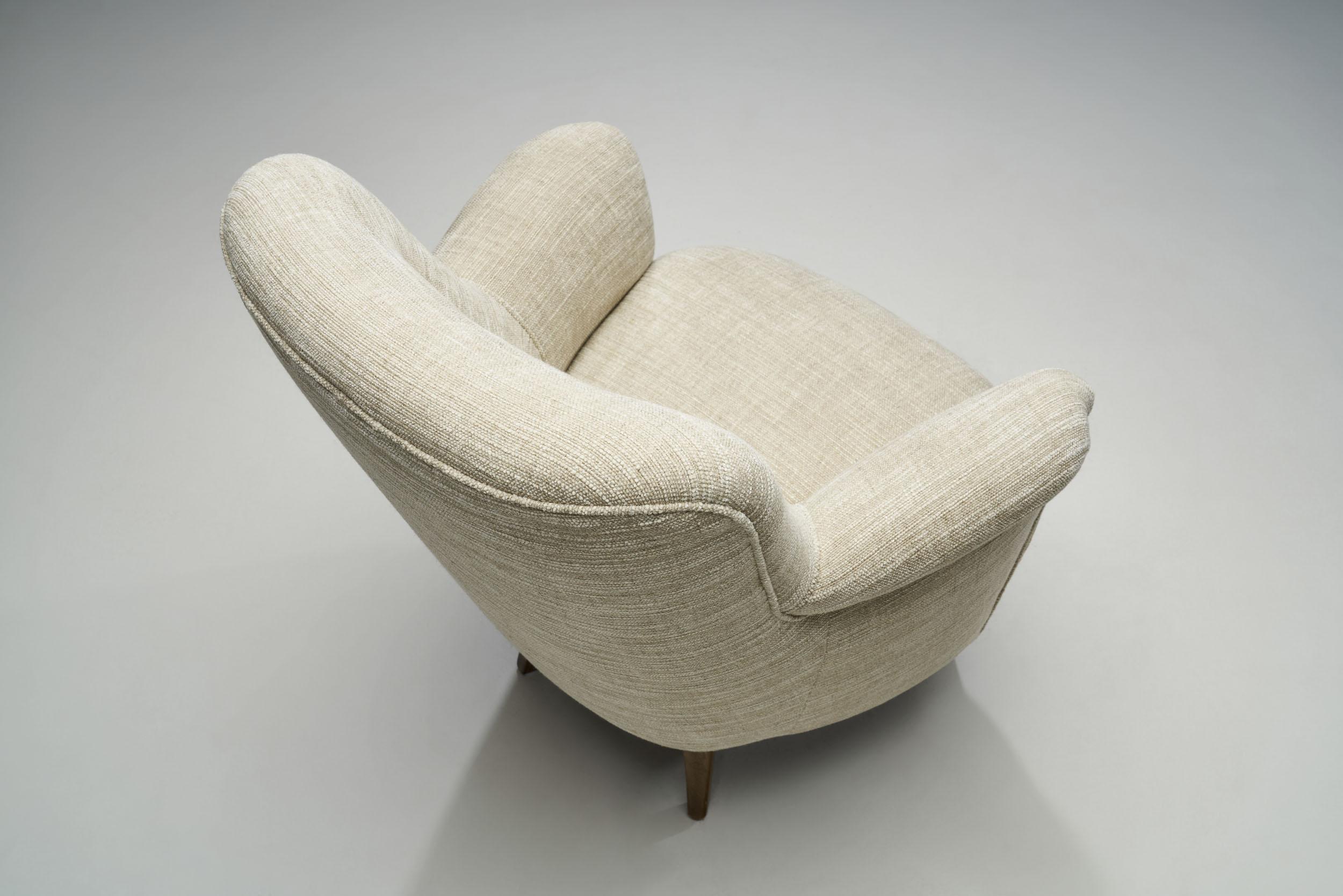 Mid-20th Century Carl Malmsten Upholstered Armchairs for O.H. Sjögren, Sweden, 1960s For Sale