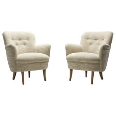 Carl Malmsten Upholstered Armchairs for O.H. Sjögren, Sweden, 1960s