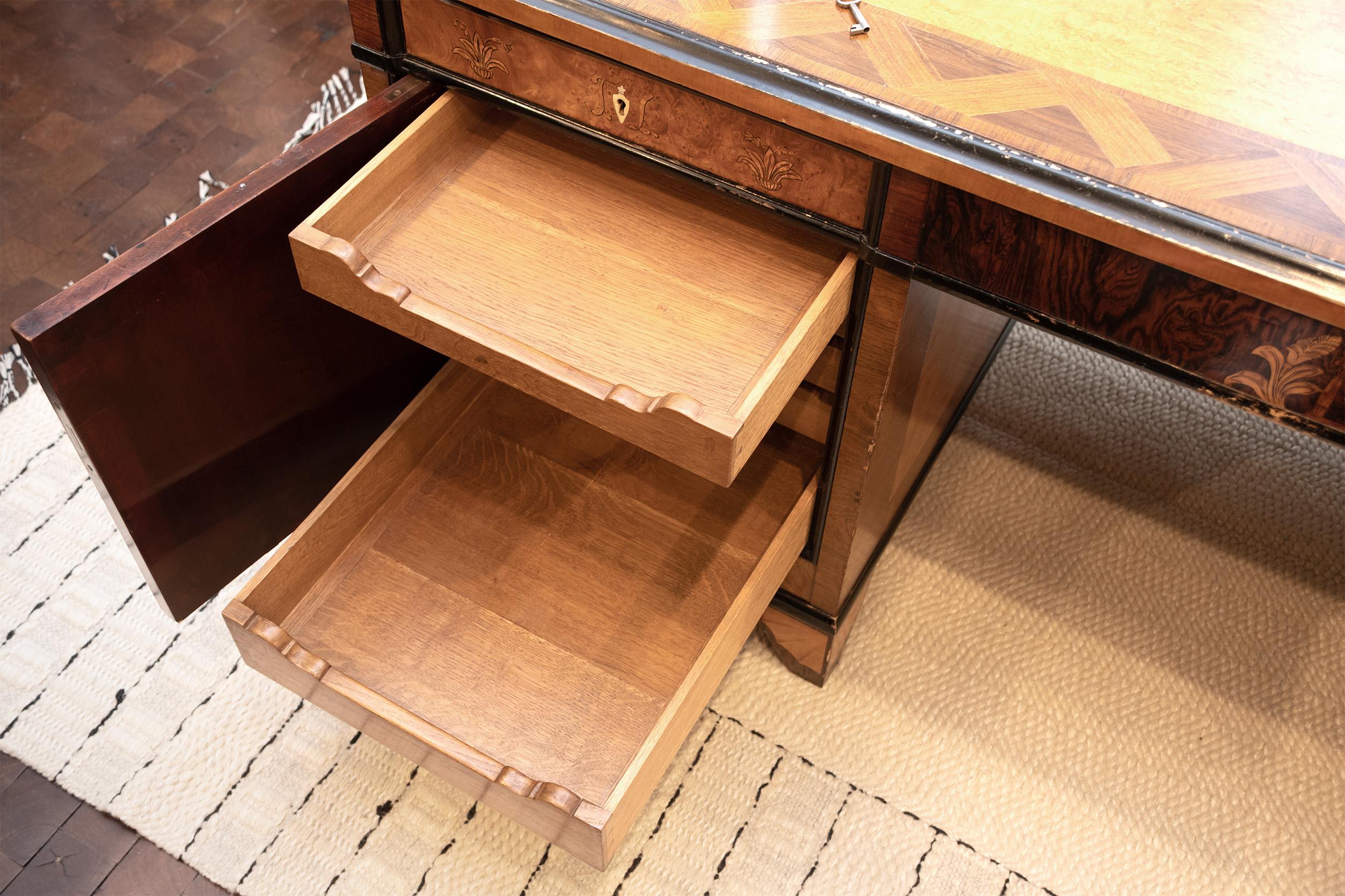 Carl Malmsten Veneered Pedestal Desk For Sale 3