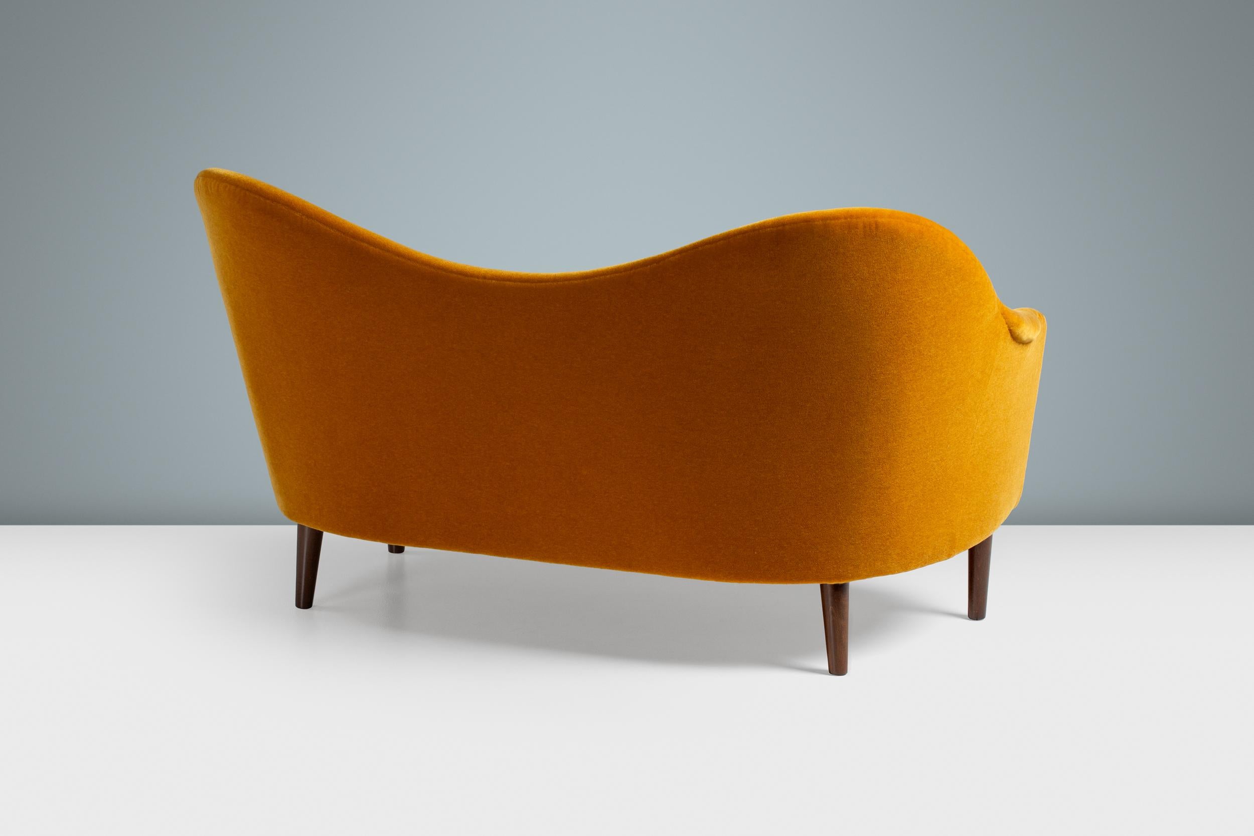 Carl Malmsten Vintage Samspel-Sofa aus Mohair-Samt 1950er Jahre im Angebot 3
