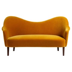 Carl Malmsten Vintage Samspel-Sofa aus Mohair-Samt 1950er Jahre