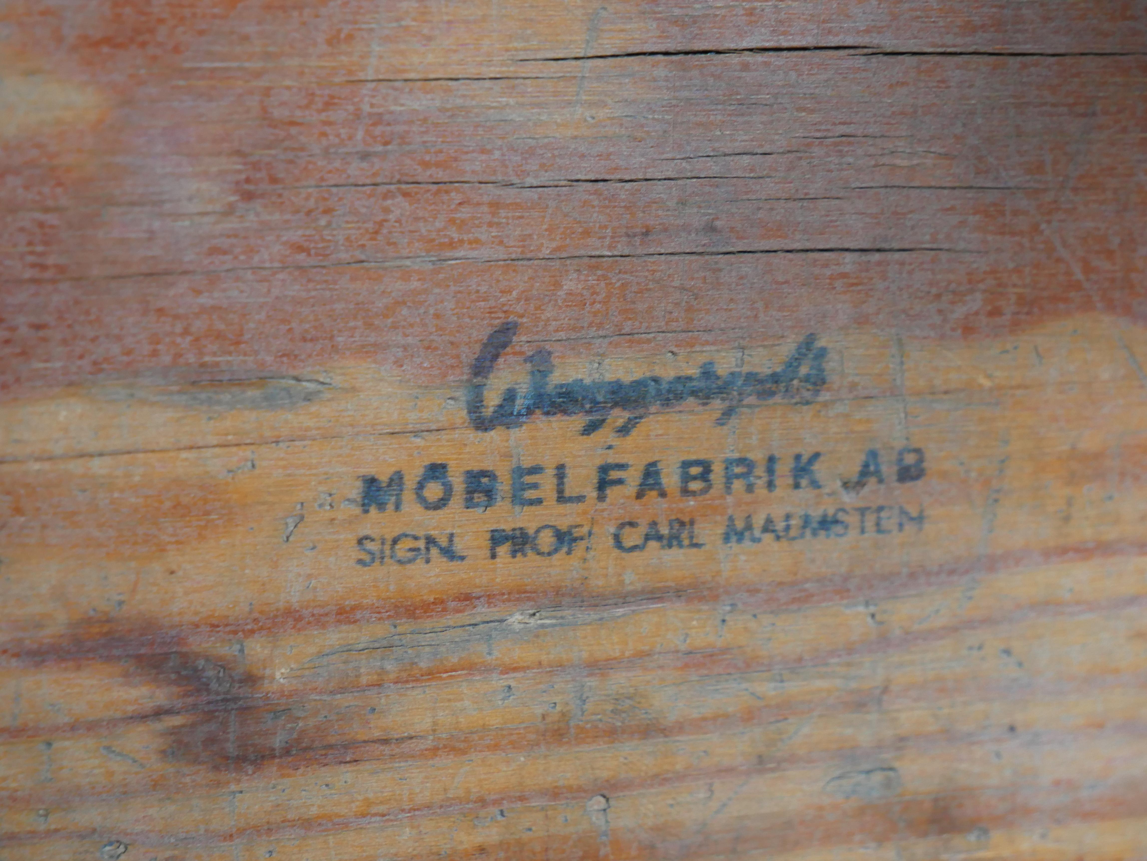 Suédois Carl Malmsten Tabouret Visingsö, Waggeryds Möbelfabriken, Suède années 1960 en vente
