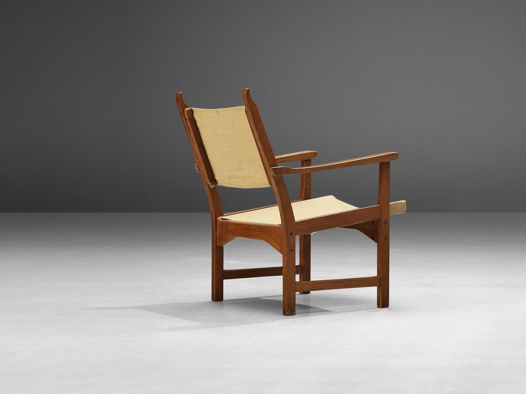 Poltrona 'Caryngo' in Oak e tela di Carl Malmsten & Yngve Ekström In condizioni buone in vendita a Waalwijk, NL