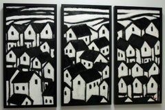 Hillsiders, Triptych, FREE SHIPPING/Cont. USA, Painting, Oil on Wood Panel