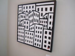 Urban Patterns-24in x 24in FREE SHIPPING/Cont. USA, Gemälde, Öl auf Holzplatte