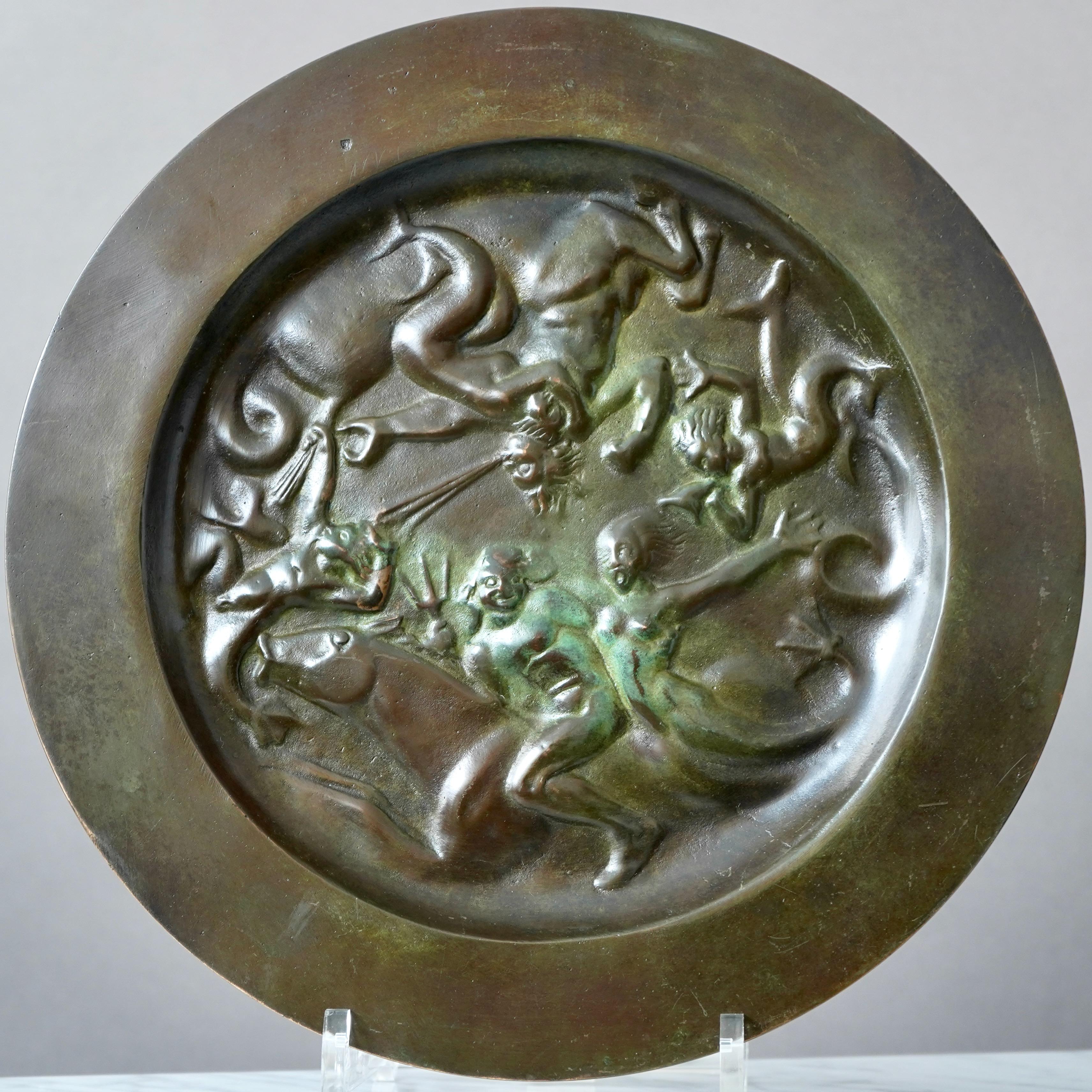 Carl Milles Art Deco Bronze Dish by GAB Guldsmedsaktiebolaget, Sweden, 1930s In Good Condition For Sale In Malmö, SE
