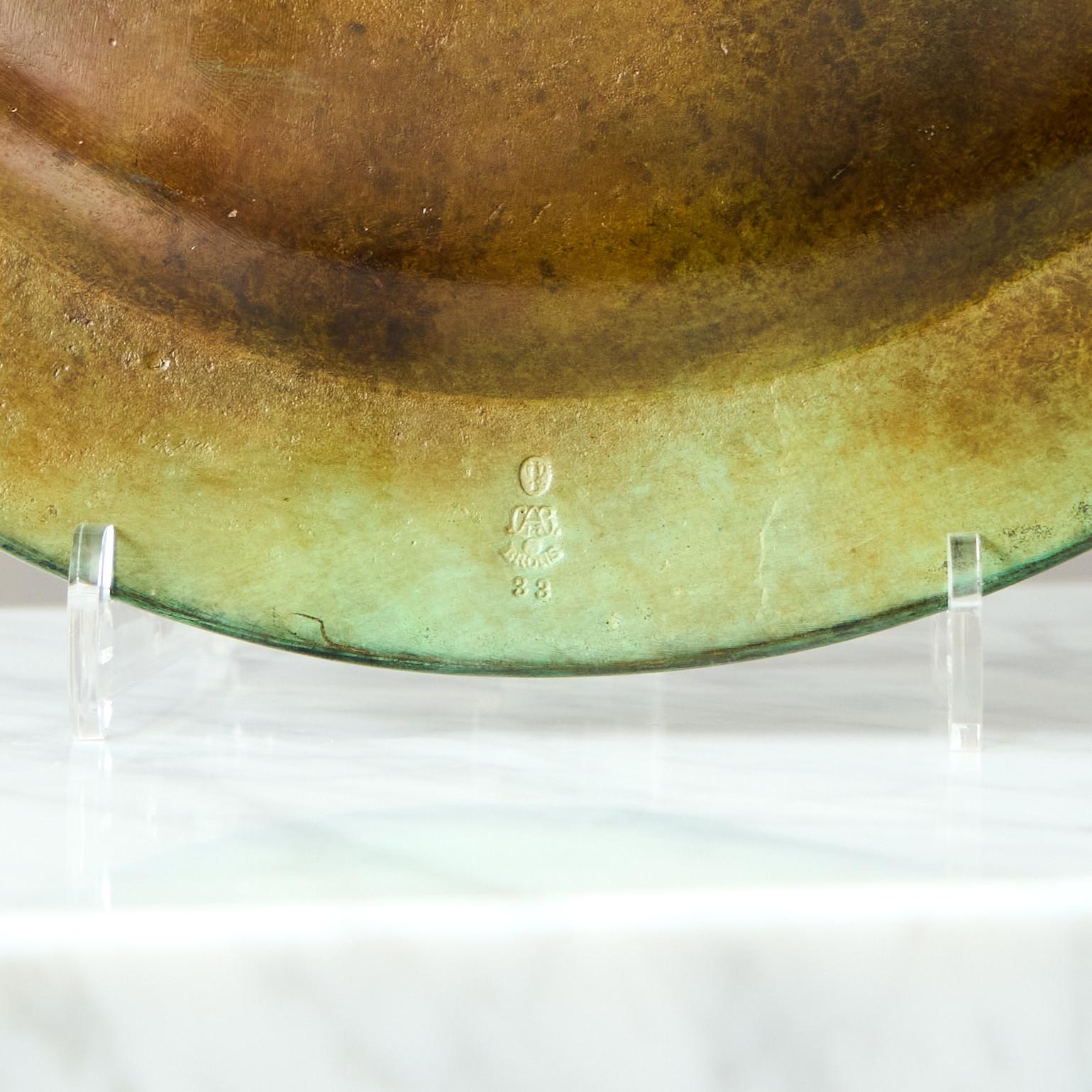 Mid-20th Century Carl Milles Art Deco Bronze Dish by GAB Guldsmedsaktiebolaget, Sweden, 1930s For Sale