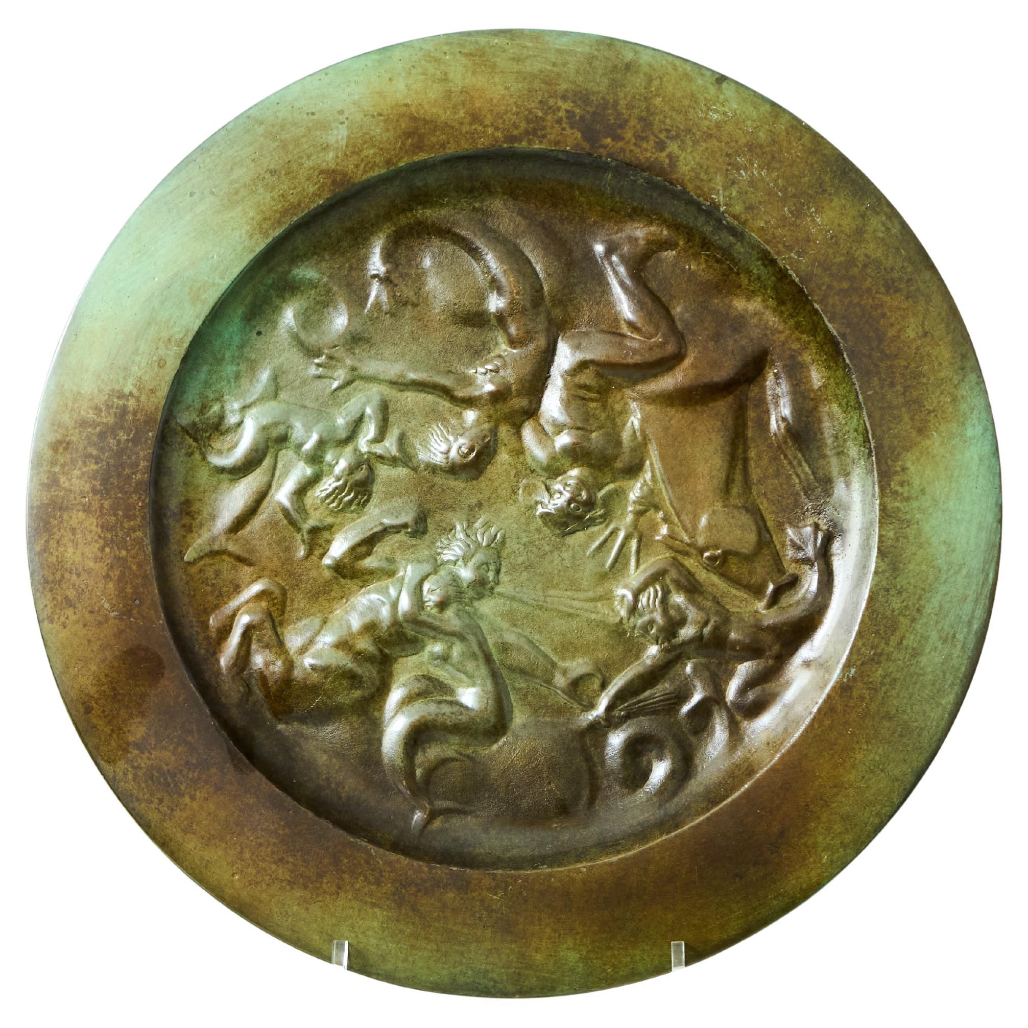 Carl Milles Art Deco Bronze Dish by GAB Guldsmedsaktiebolaget, Sweden, 1930s For Sale