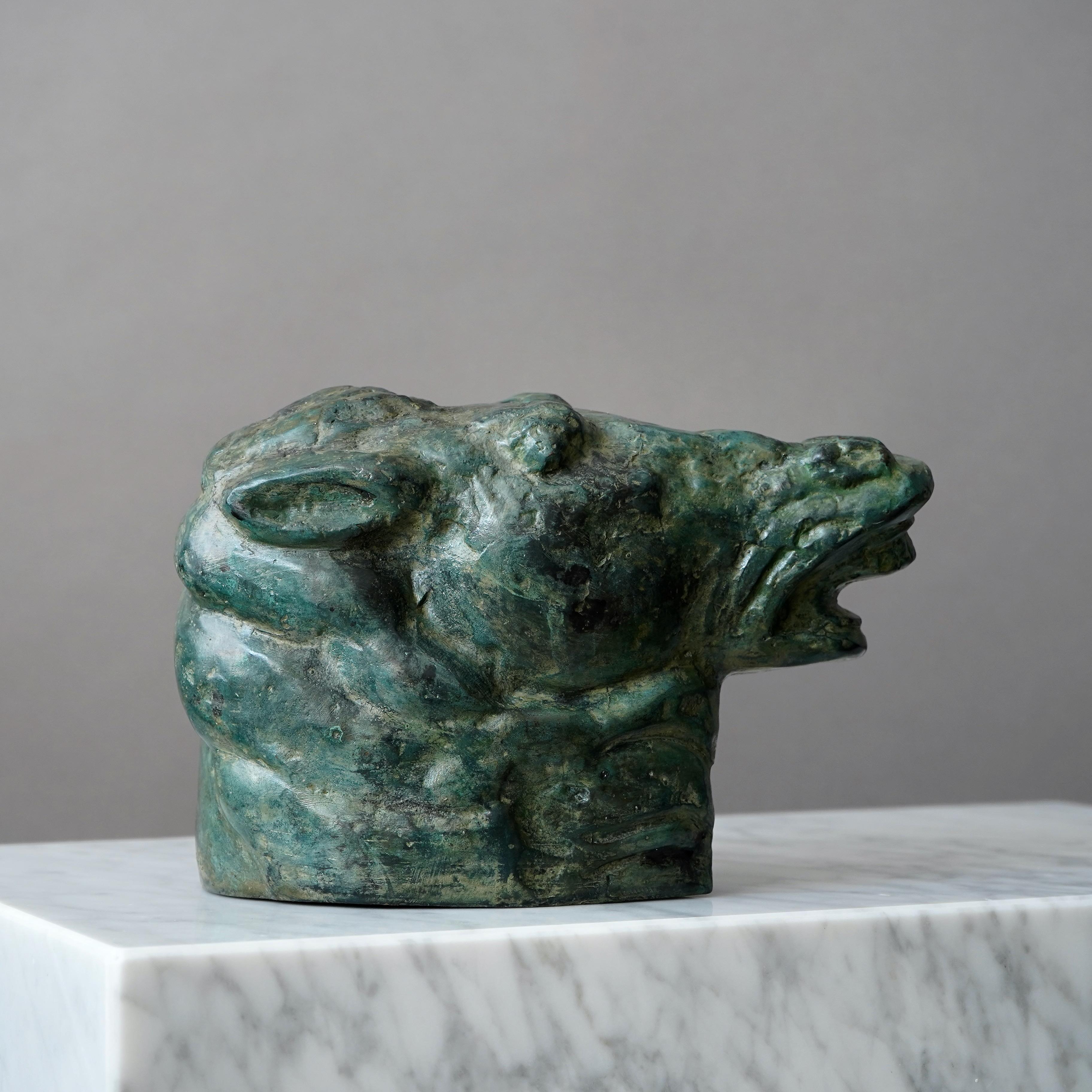 Carl Milles Horse's Head Bronze Sculpture For Sale 9