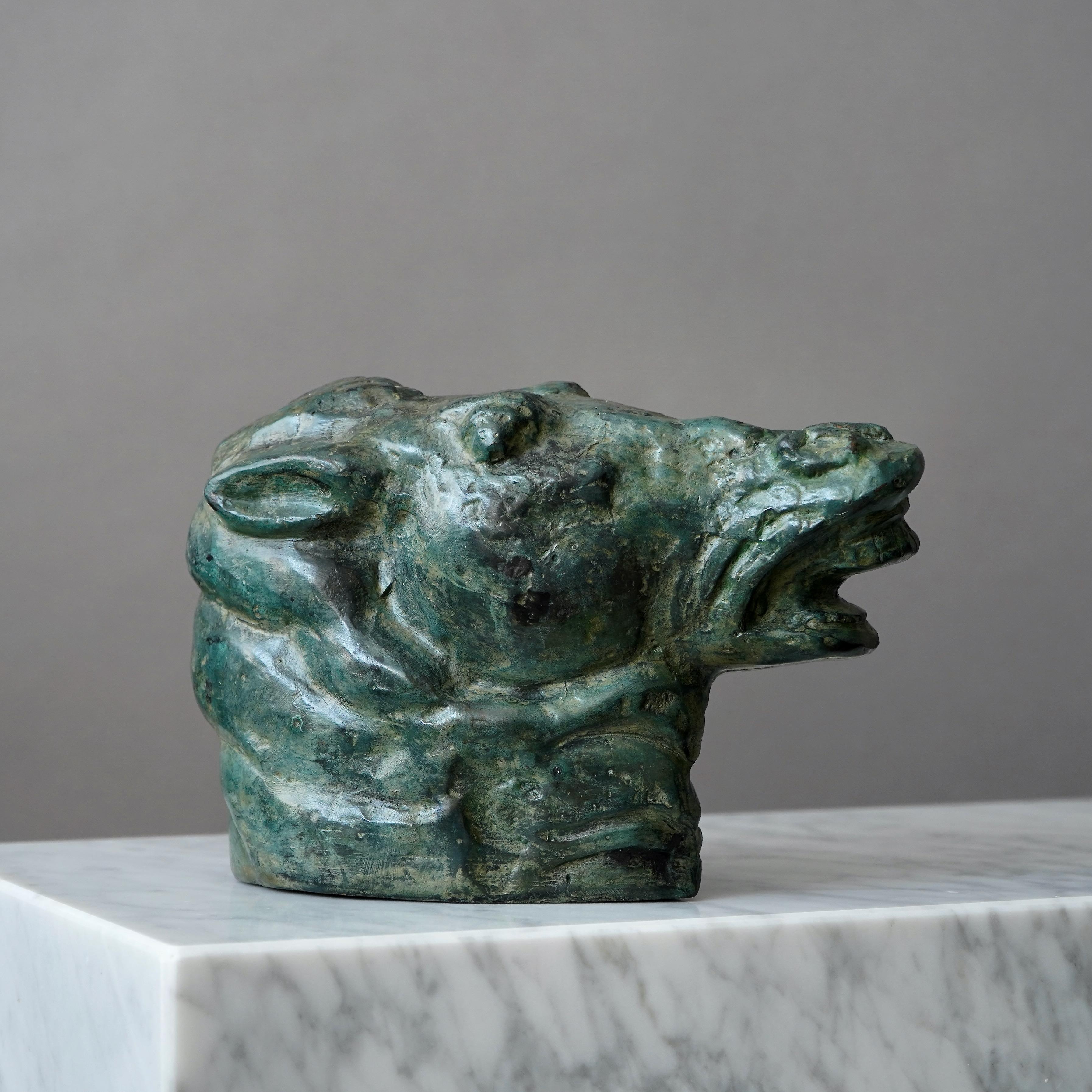 Carl Milles Horse's Head Bronze Sculpture For Sale 10